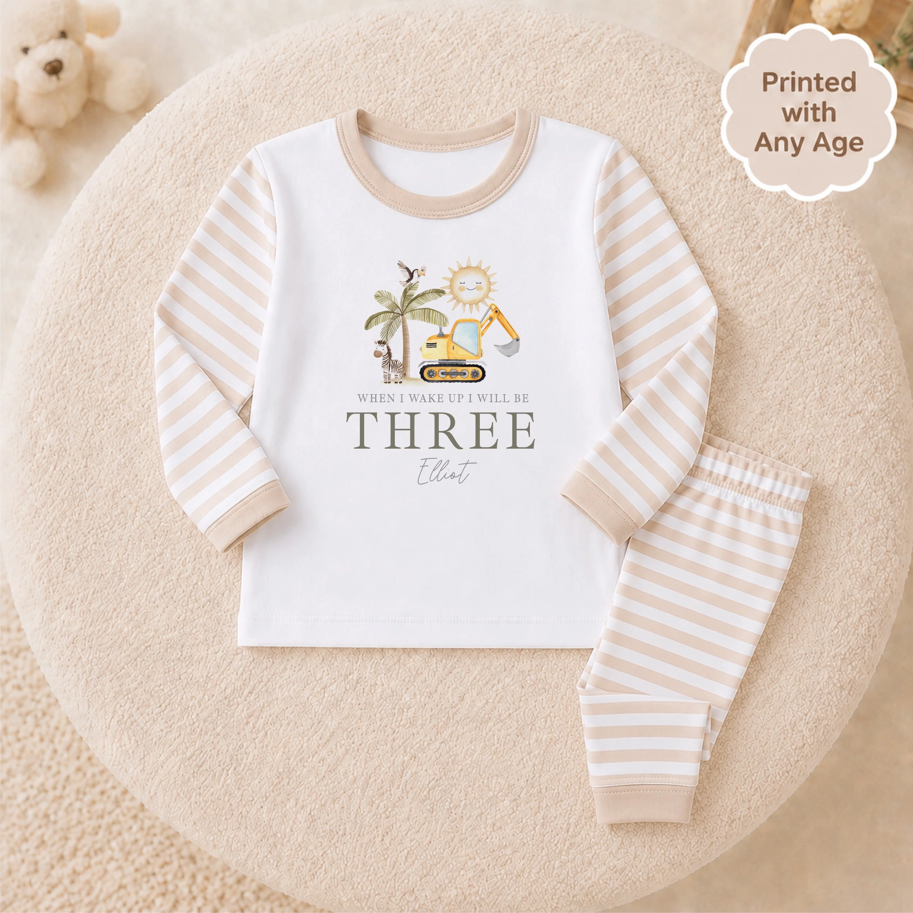 Personalised Sun Digger Any Age Birthday Pyjamas - Image 2