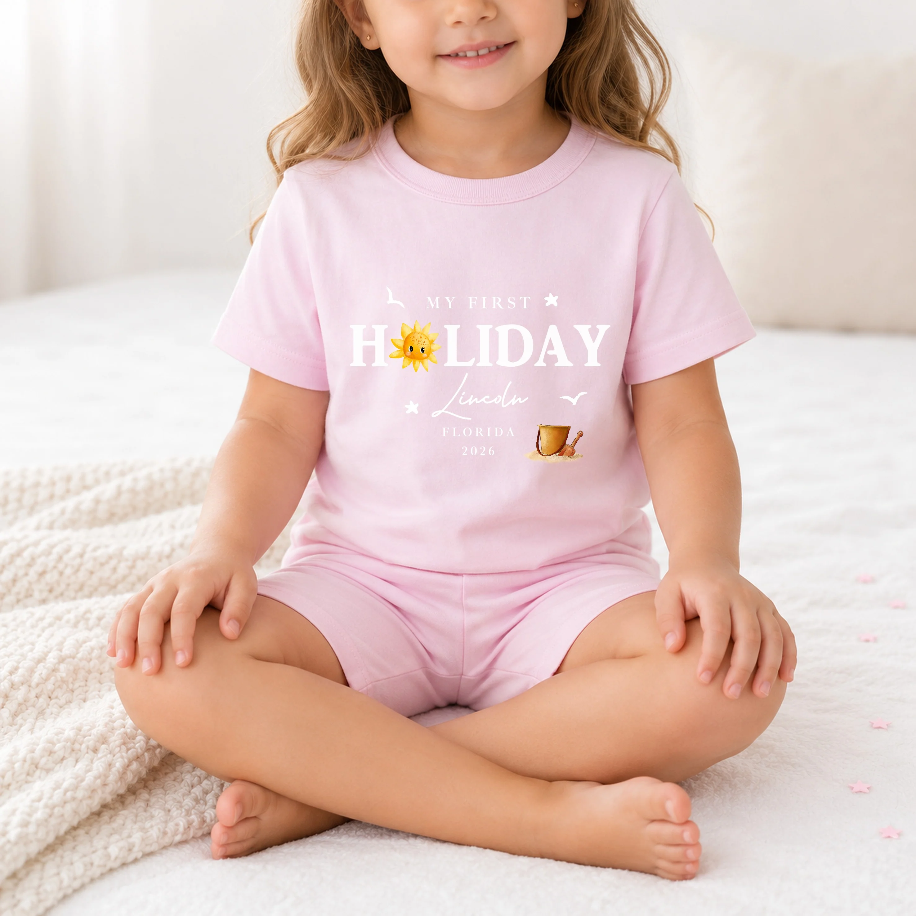 Personalised Sun My First Holiday Toddler Short Set - Image 3