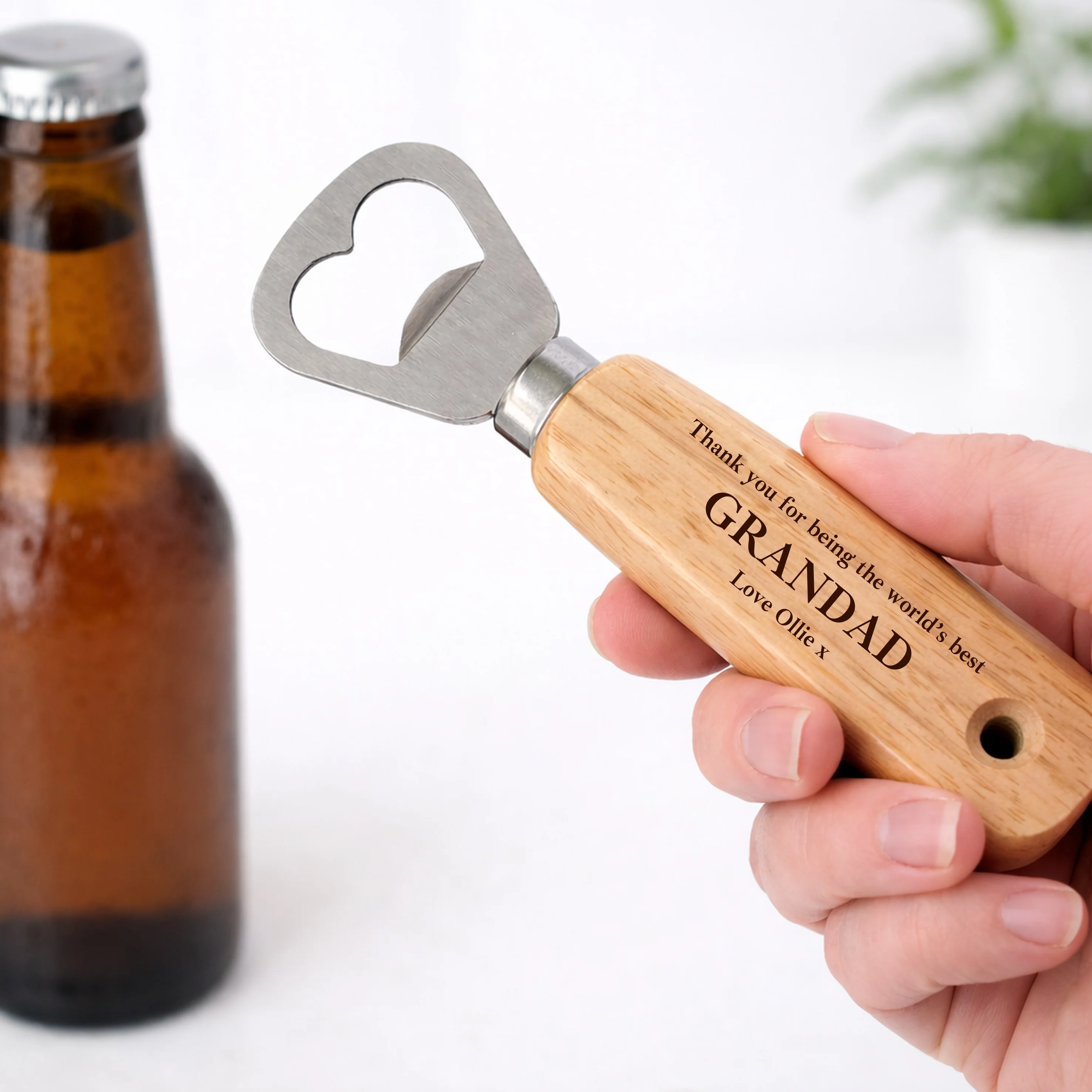 Personalised Thank You For Being The Worlds Best Daddy Engraved Bottle Opener - Image 3