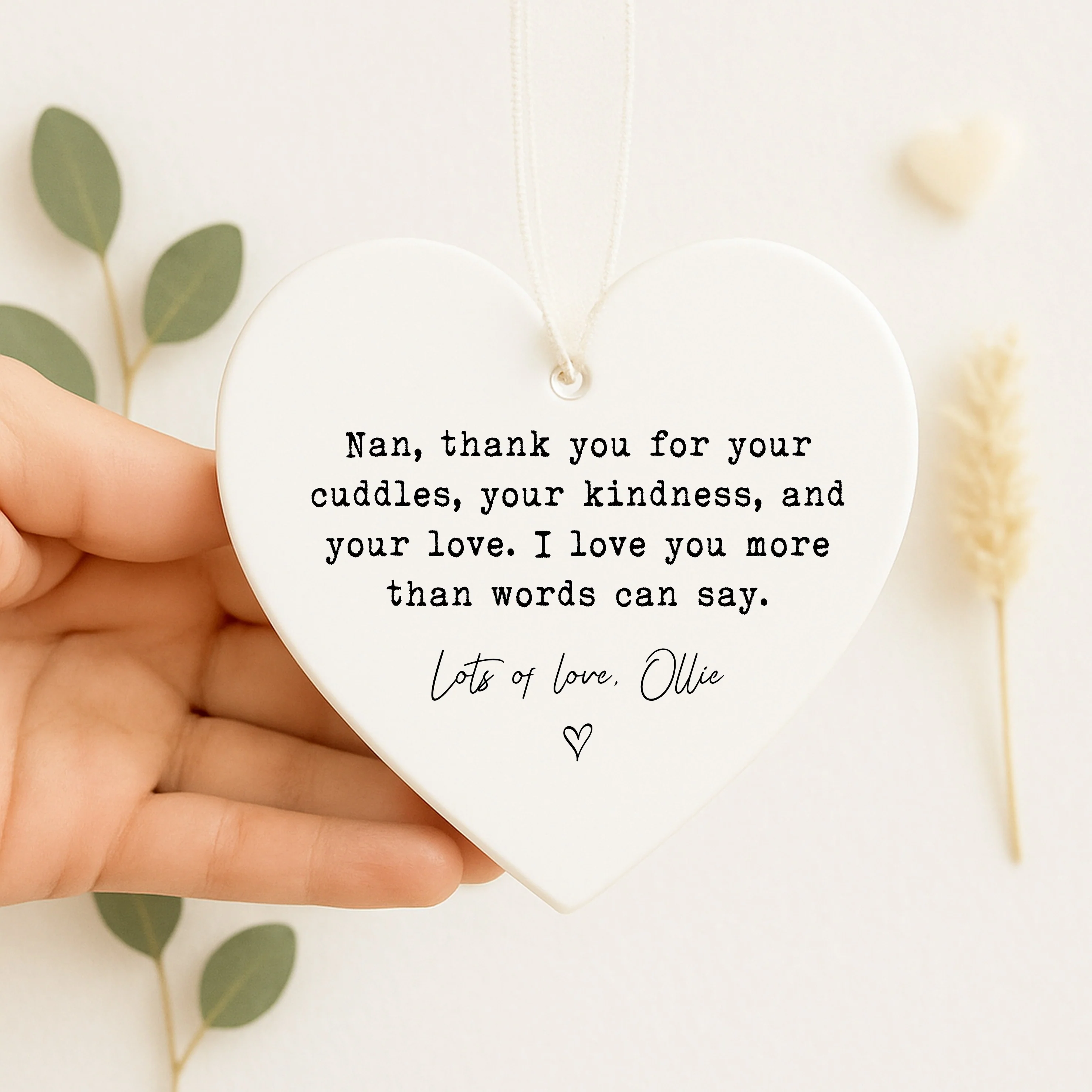 Personalised Thank You Nan Ceramic Ornament - Image 3