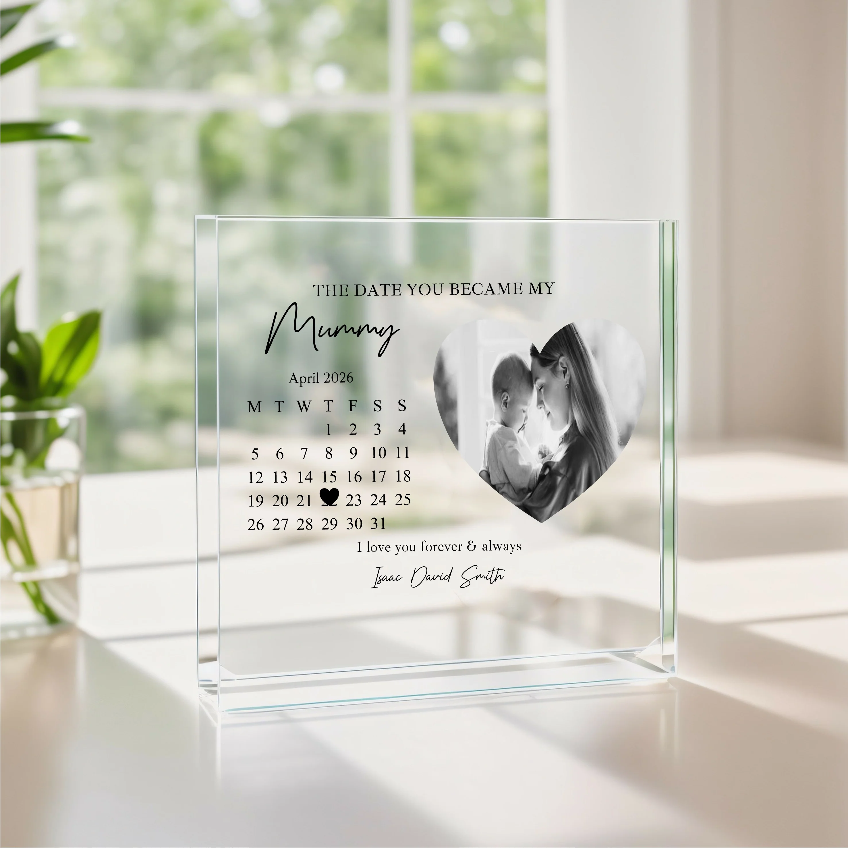 Personalised The Date You Became My Mummy Photo Acrylic Block - Image 4