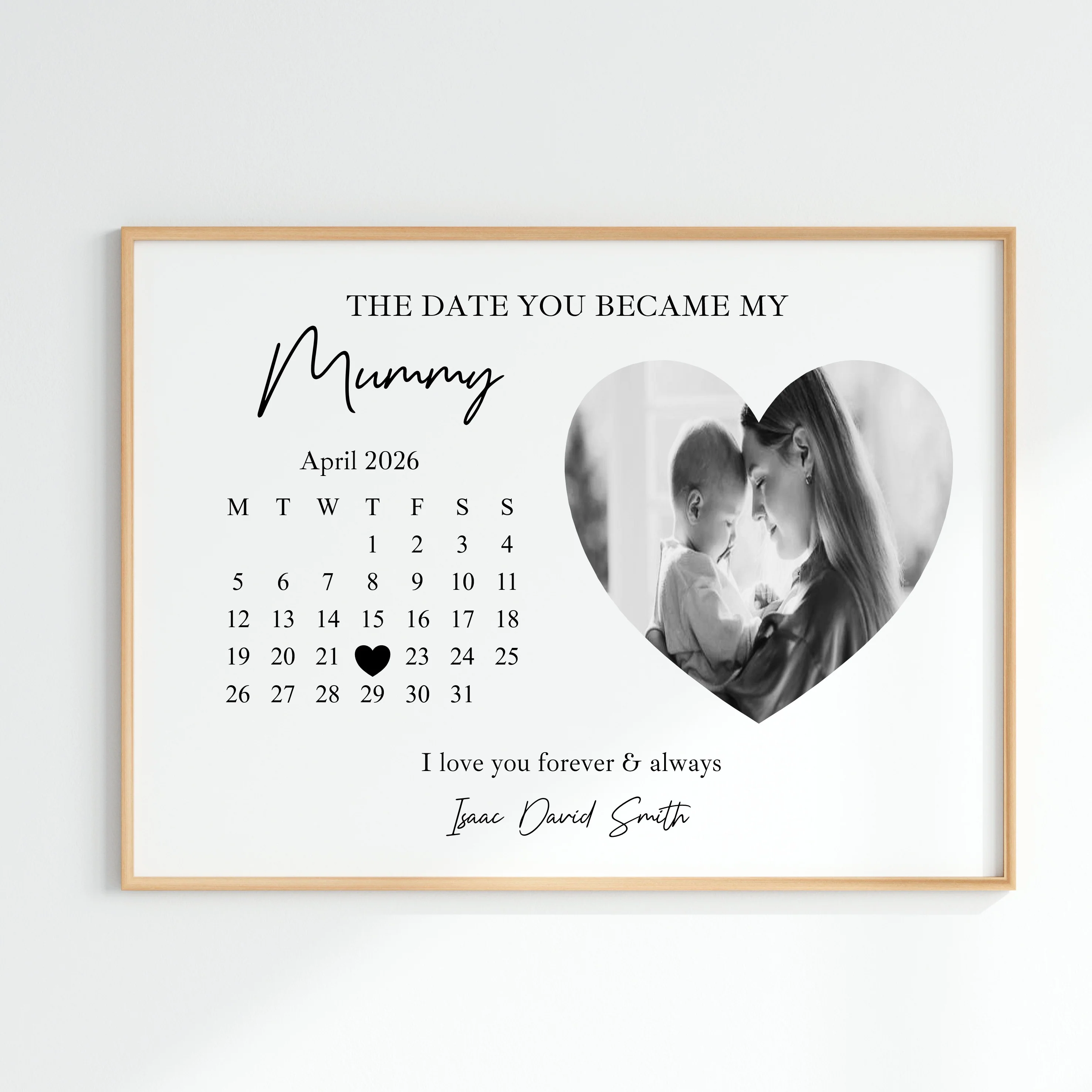 Personalised The Date You Became My Mummy Poster - Image 3