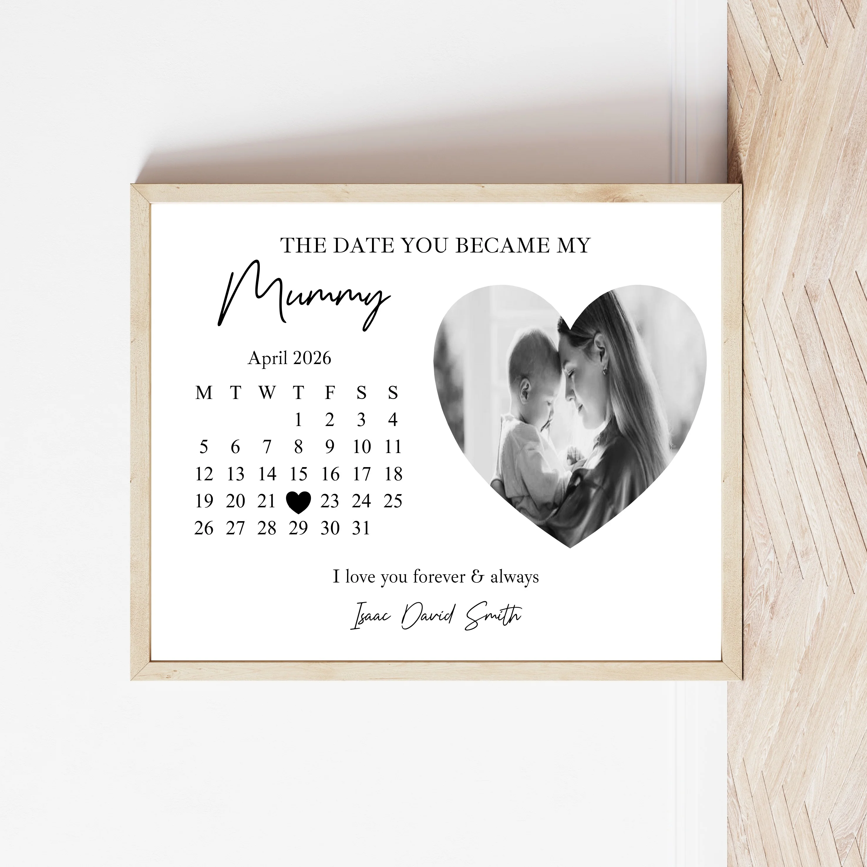 Personalised The Date You Became My Mummy Poster - Image 4