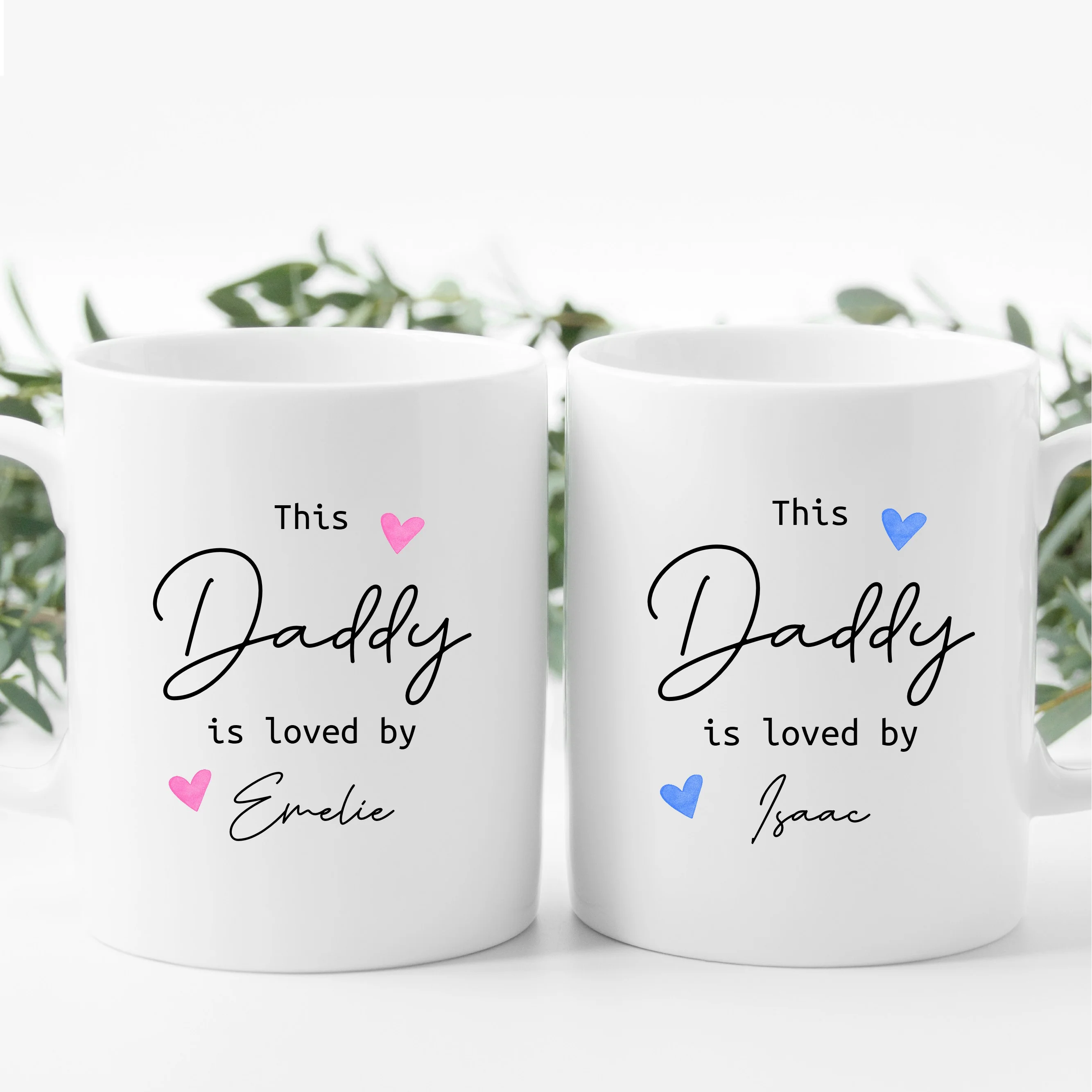 Personalised This Daddy Is Loved By Hearts Mug - Image 5