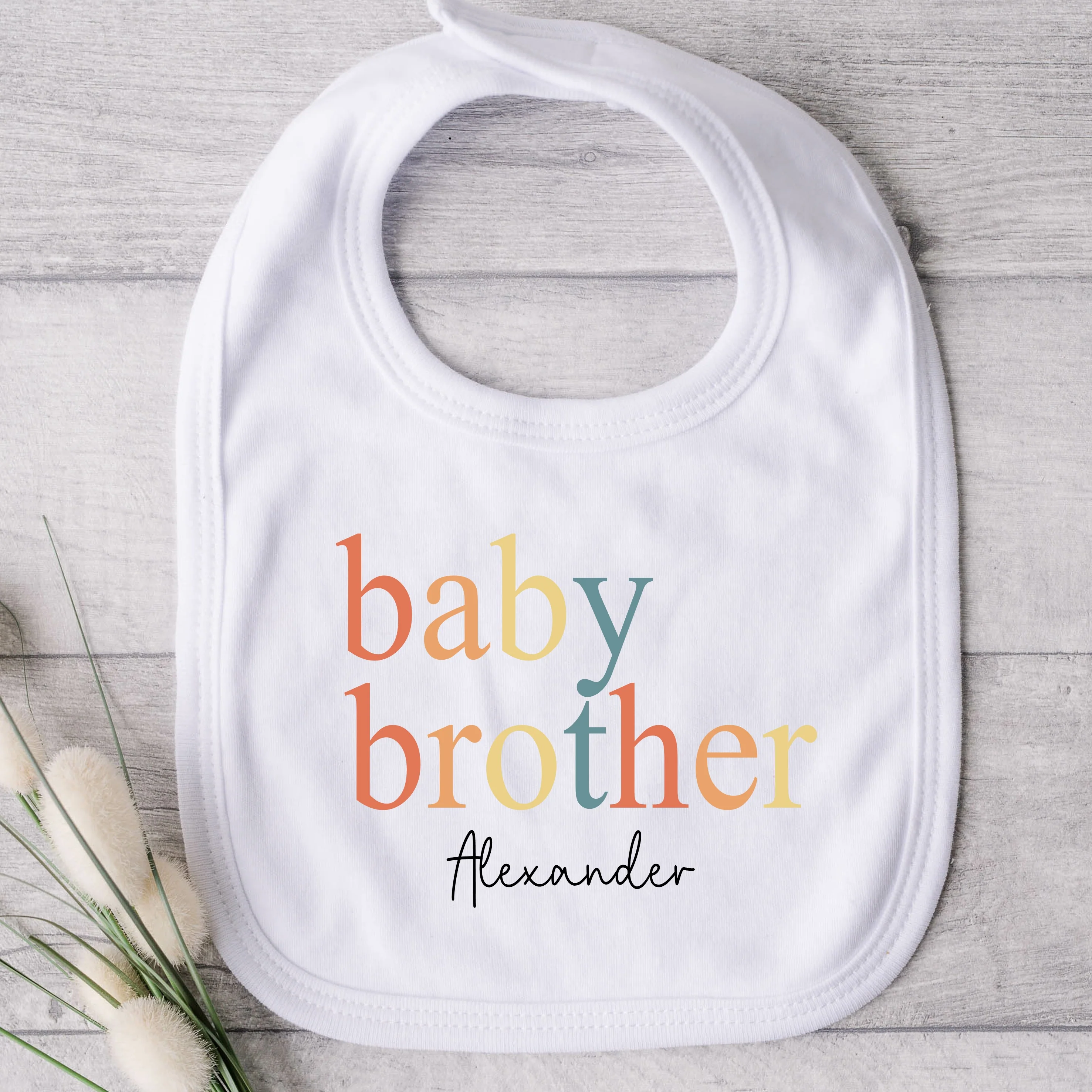 Personalised Unisex Rainbow Sibling Matching T-shirt/Vest/Bib - Image 4