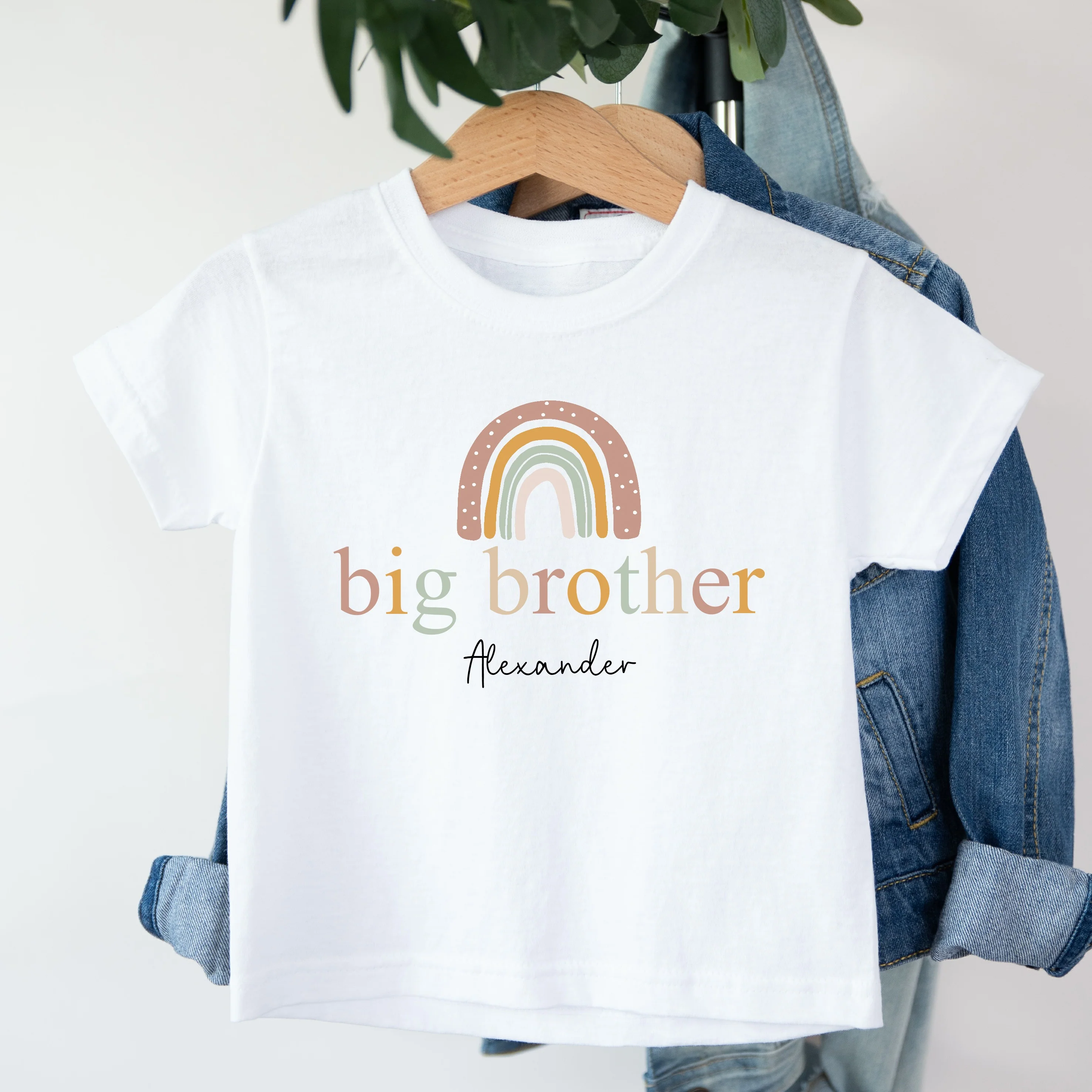Personalised Unisex Sage Rainbow Sibling Matching T-shirt/Vest/Bib - Image 2