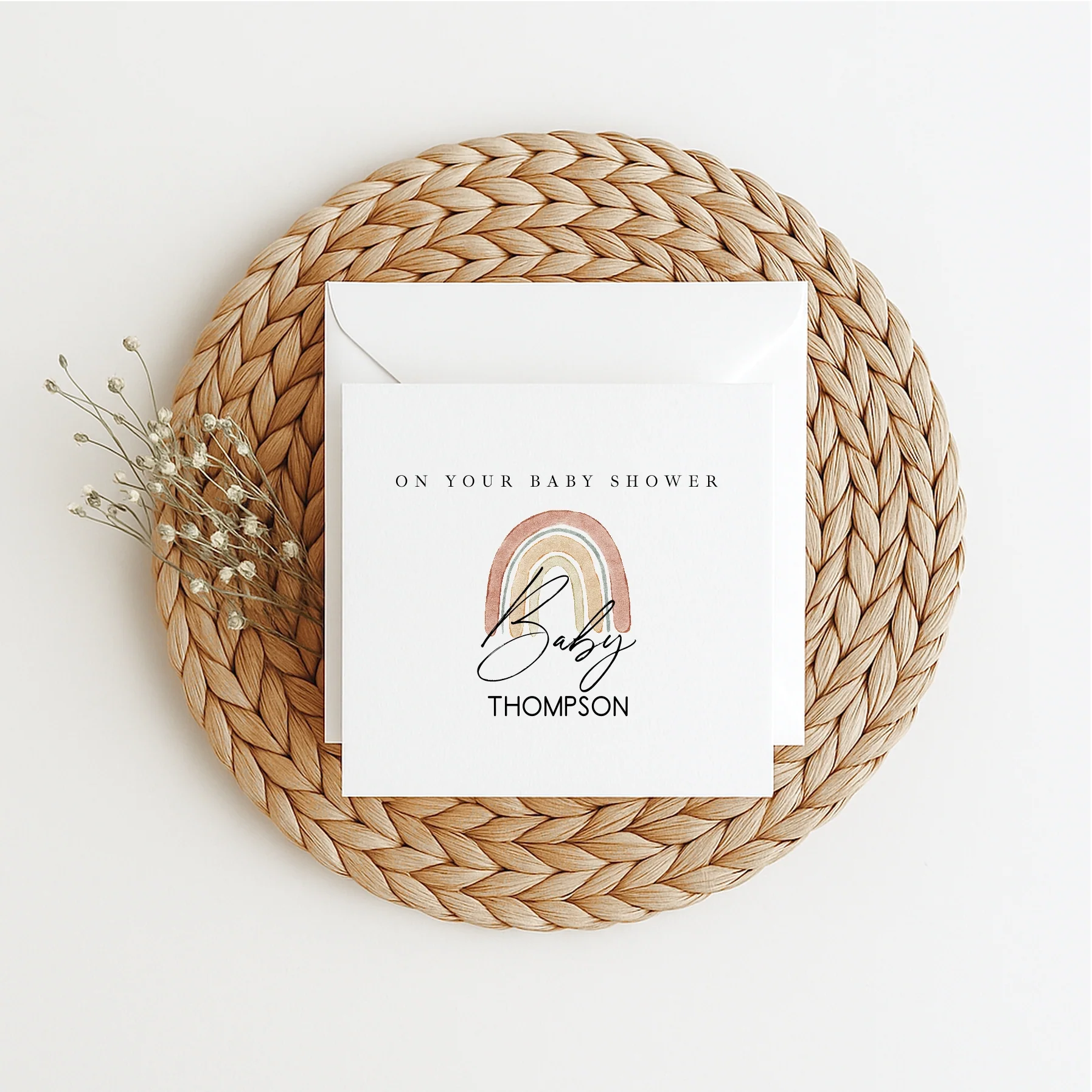 Personalised Water Colour Rainbow Baby Shower Card - Image 4