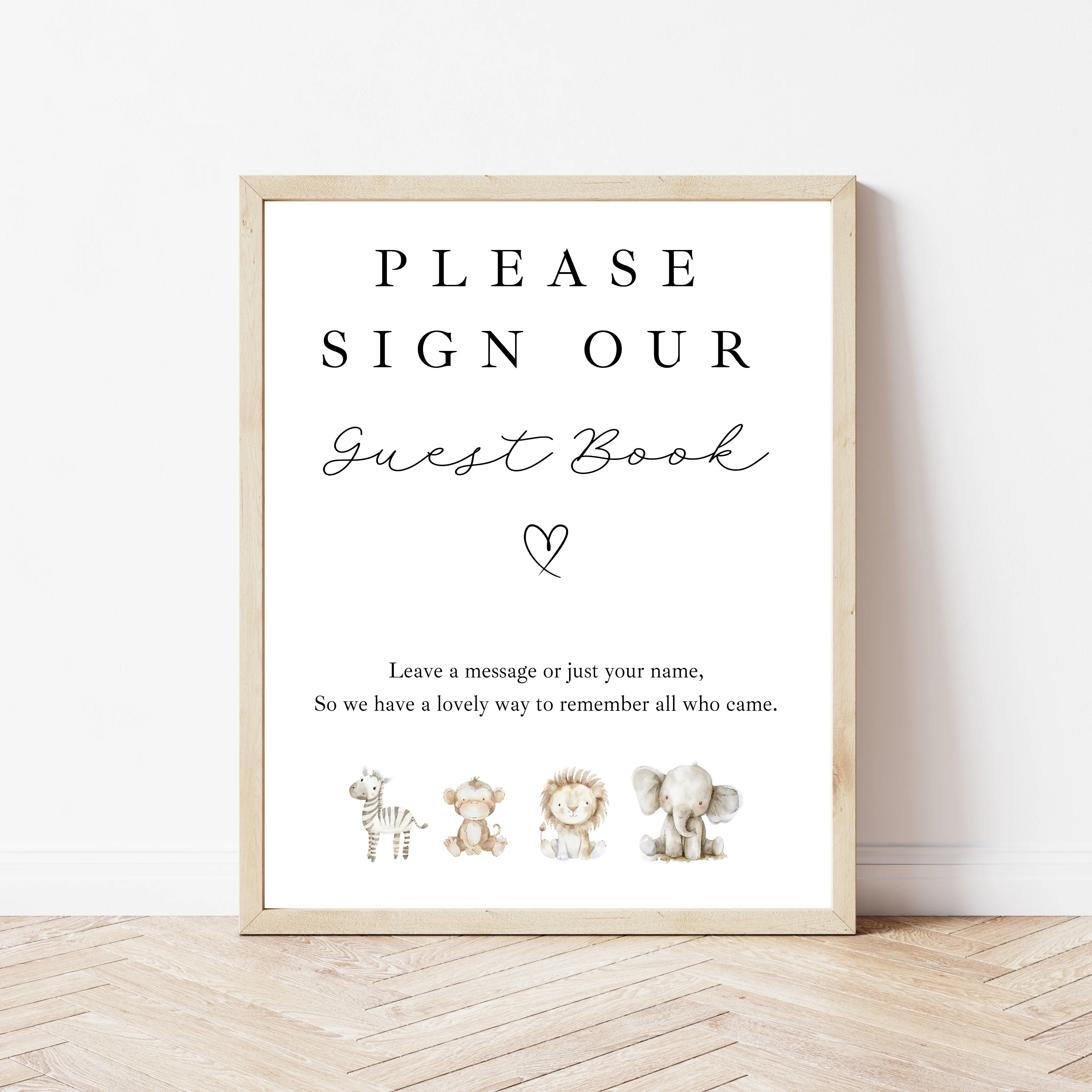 Personalised Watercolour Safari Baby Shower Guest Book - Image 6