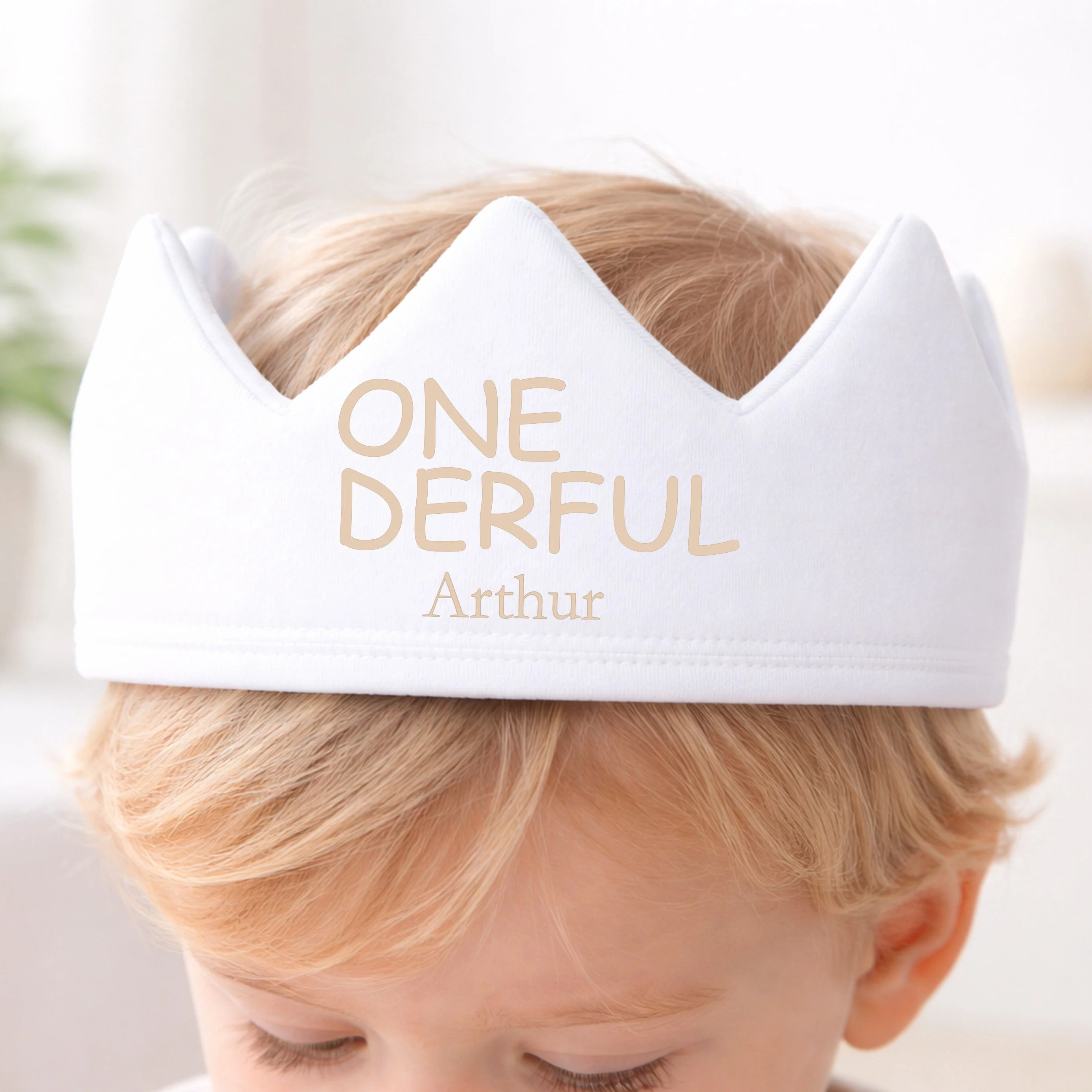 Personalised White One-derful First Birthday Crown