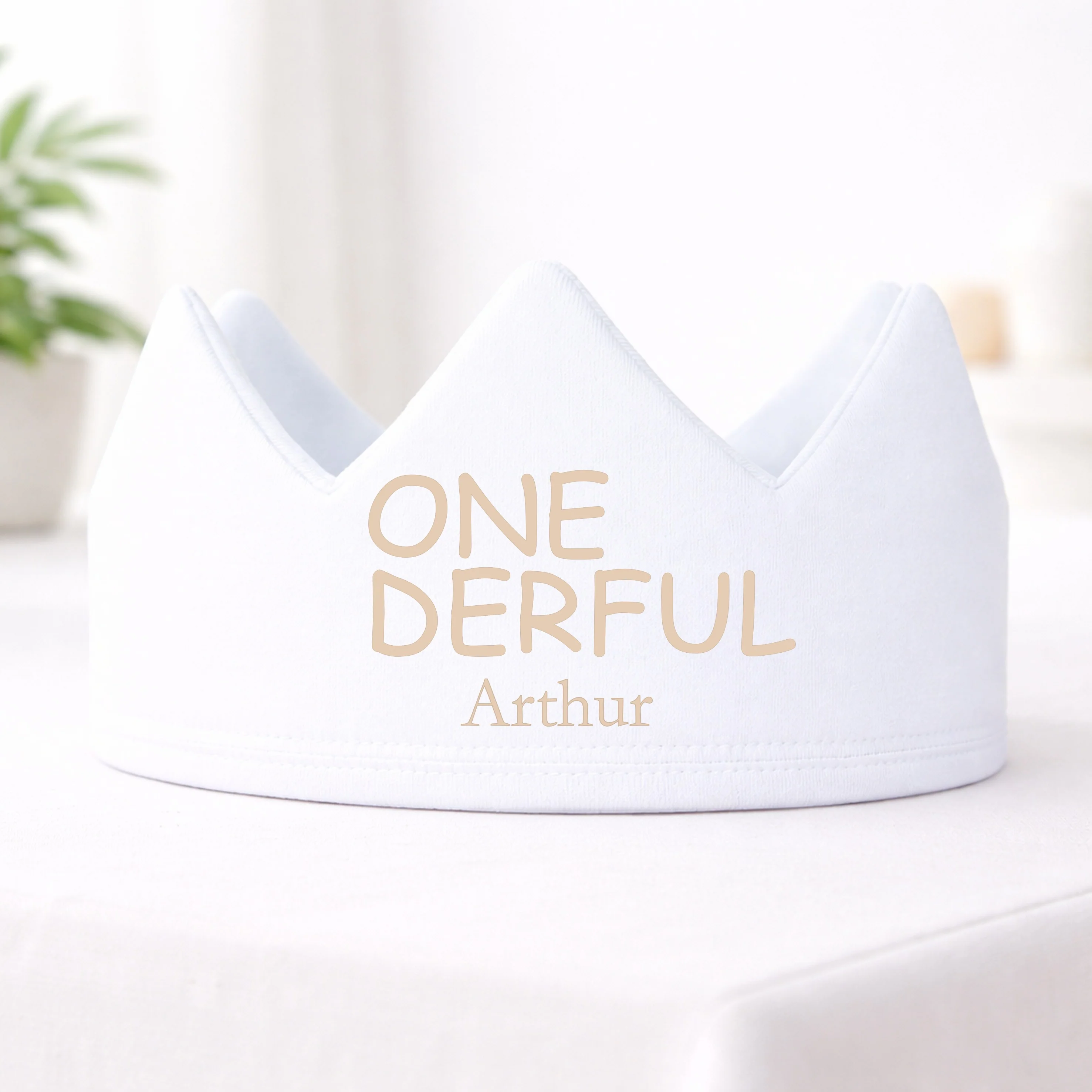 Personalised White One-derful First Birthday Crown - Image 2