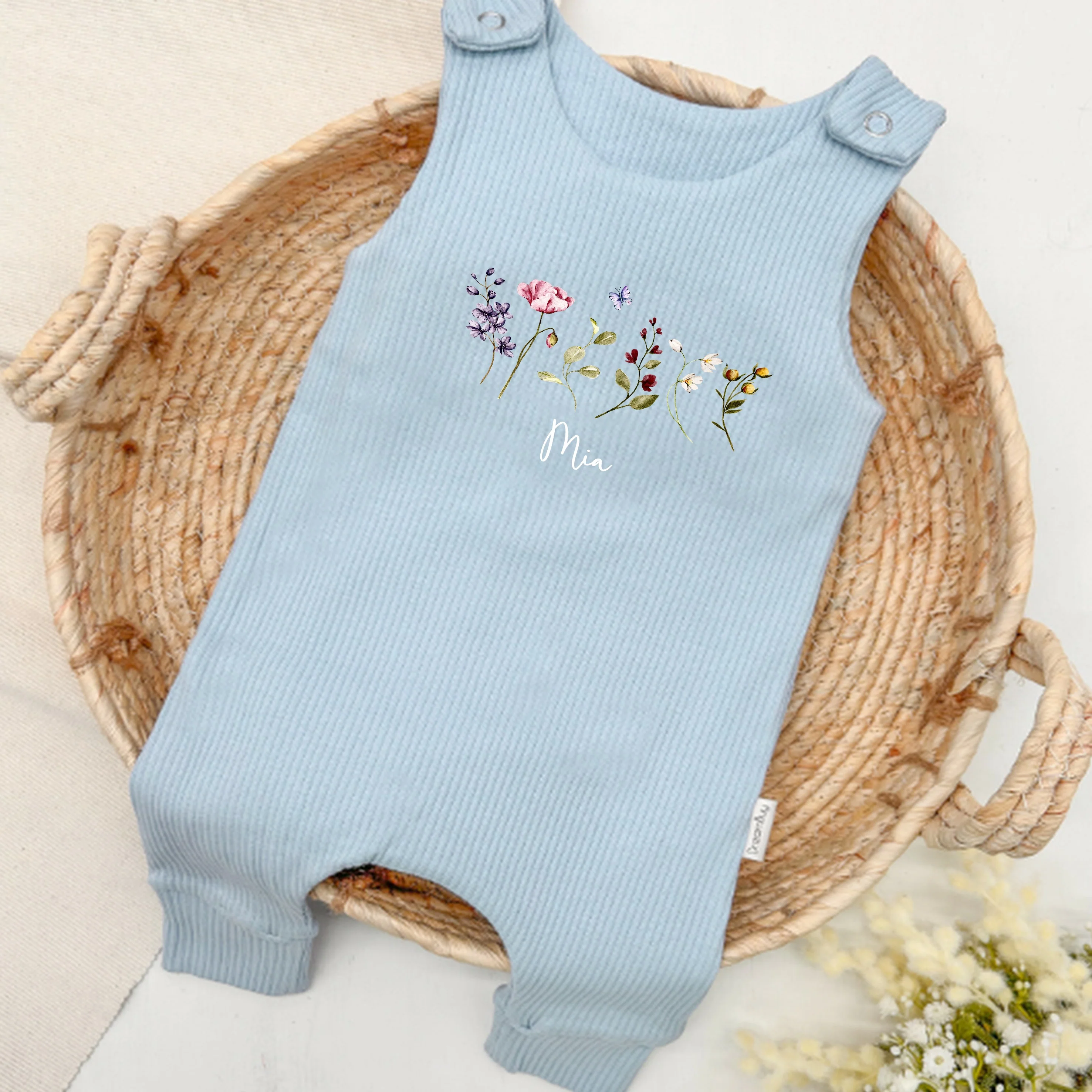 Personalised Wild Flower Ribbed Dungarees - Image 4