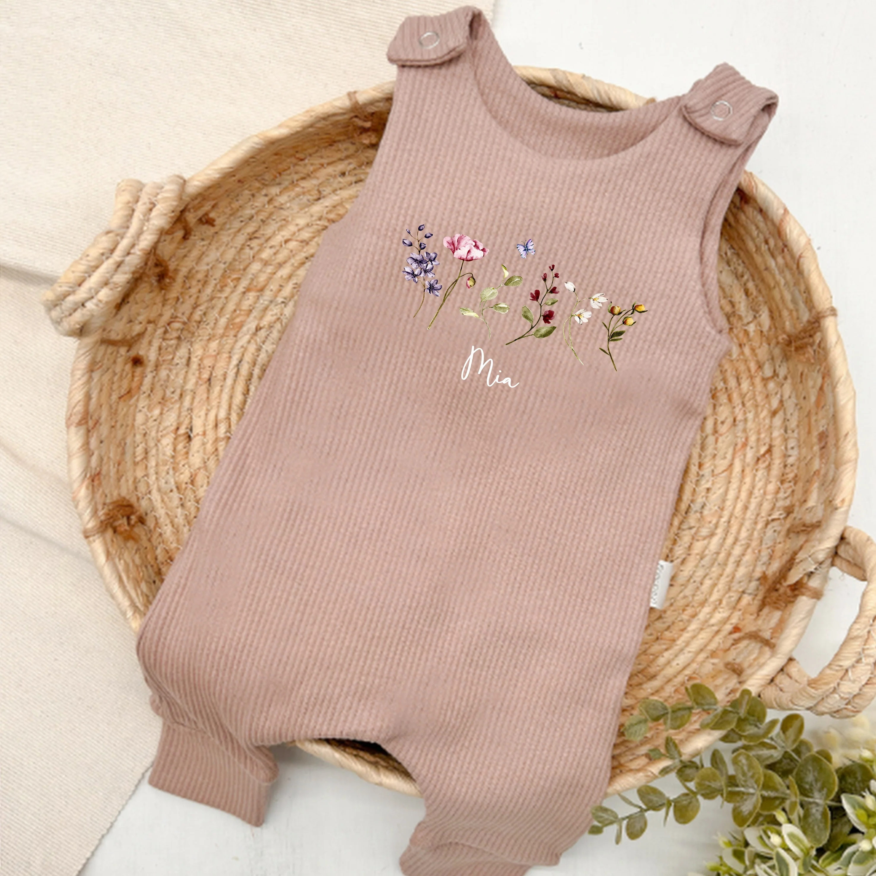 Personalised Wild Flower Ribbed Dungarees - Image 5