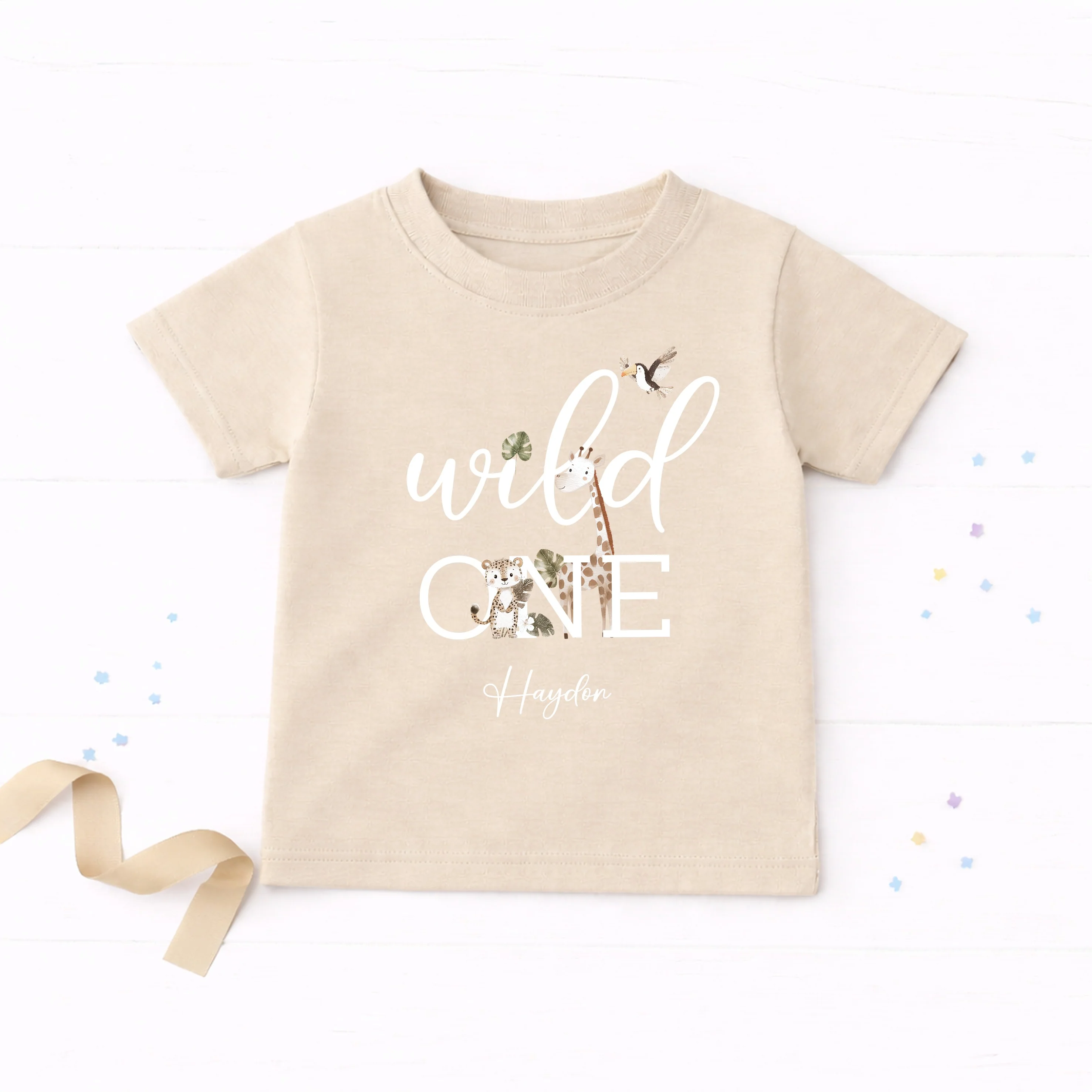 Personalised Wild One Safari First Birthday T-Shirt - Image 4