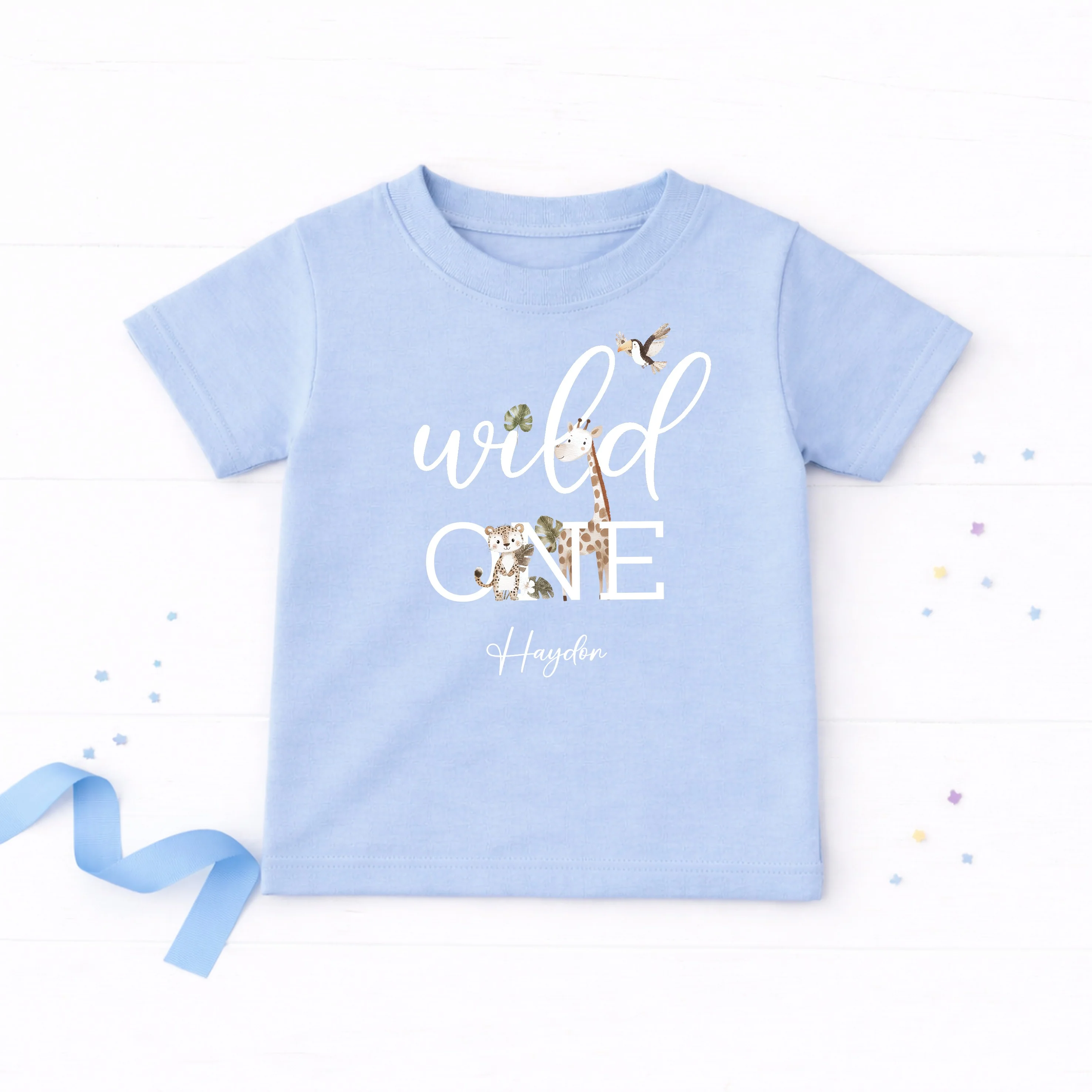 Personalised Wild One Safari First Birthday T-Shirt - Image 7
