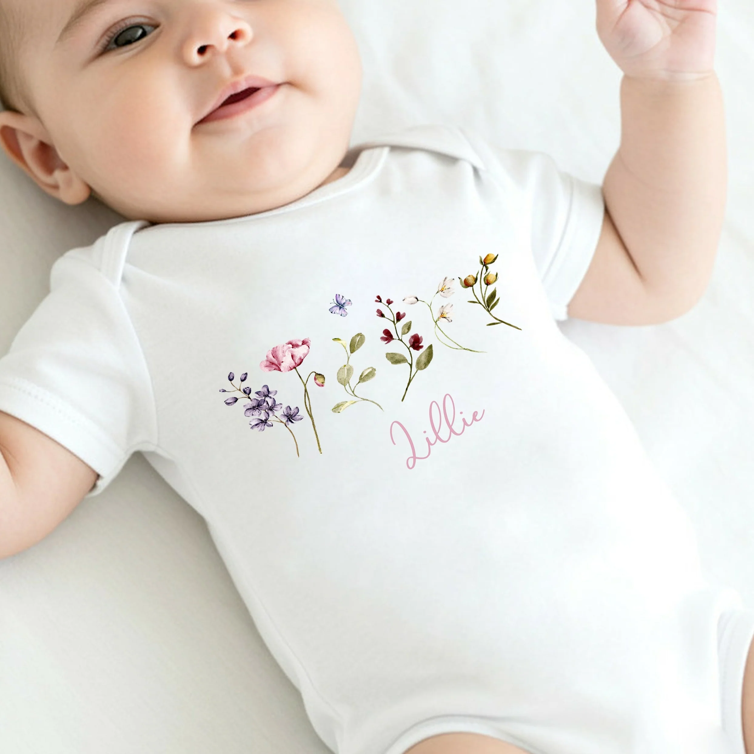Personalised Wildflower Babygrow/Vest