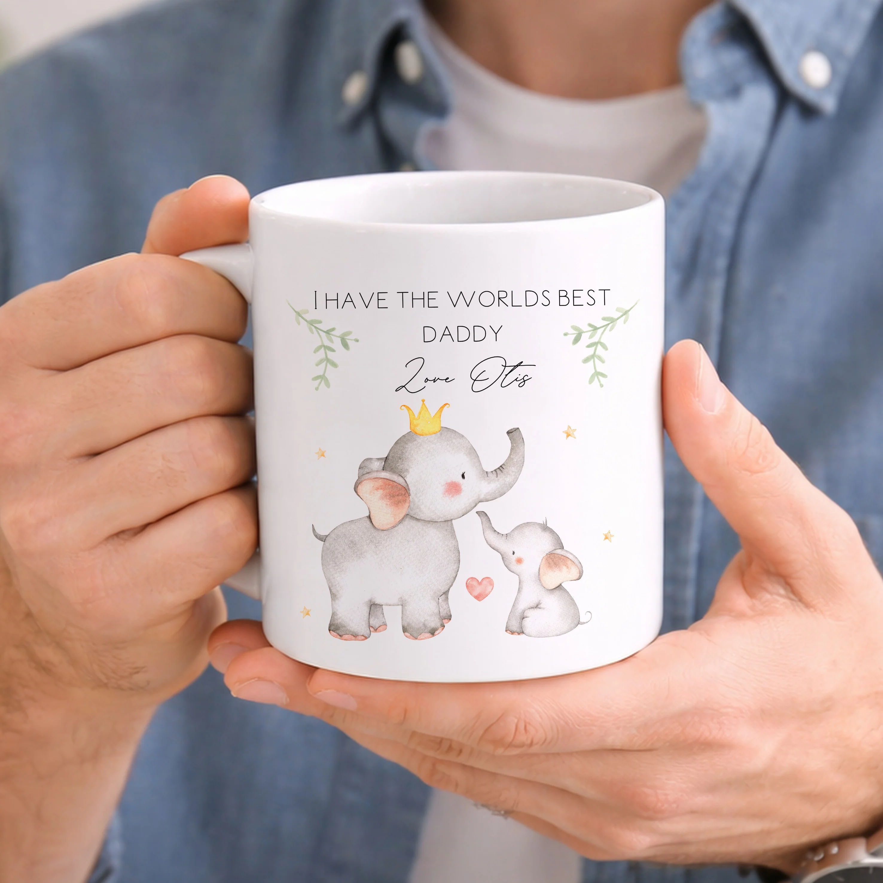 Personalised World's Best Daddy Elephant Mug - Image 3