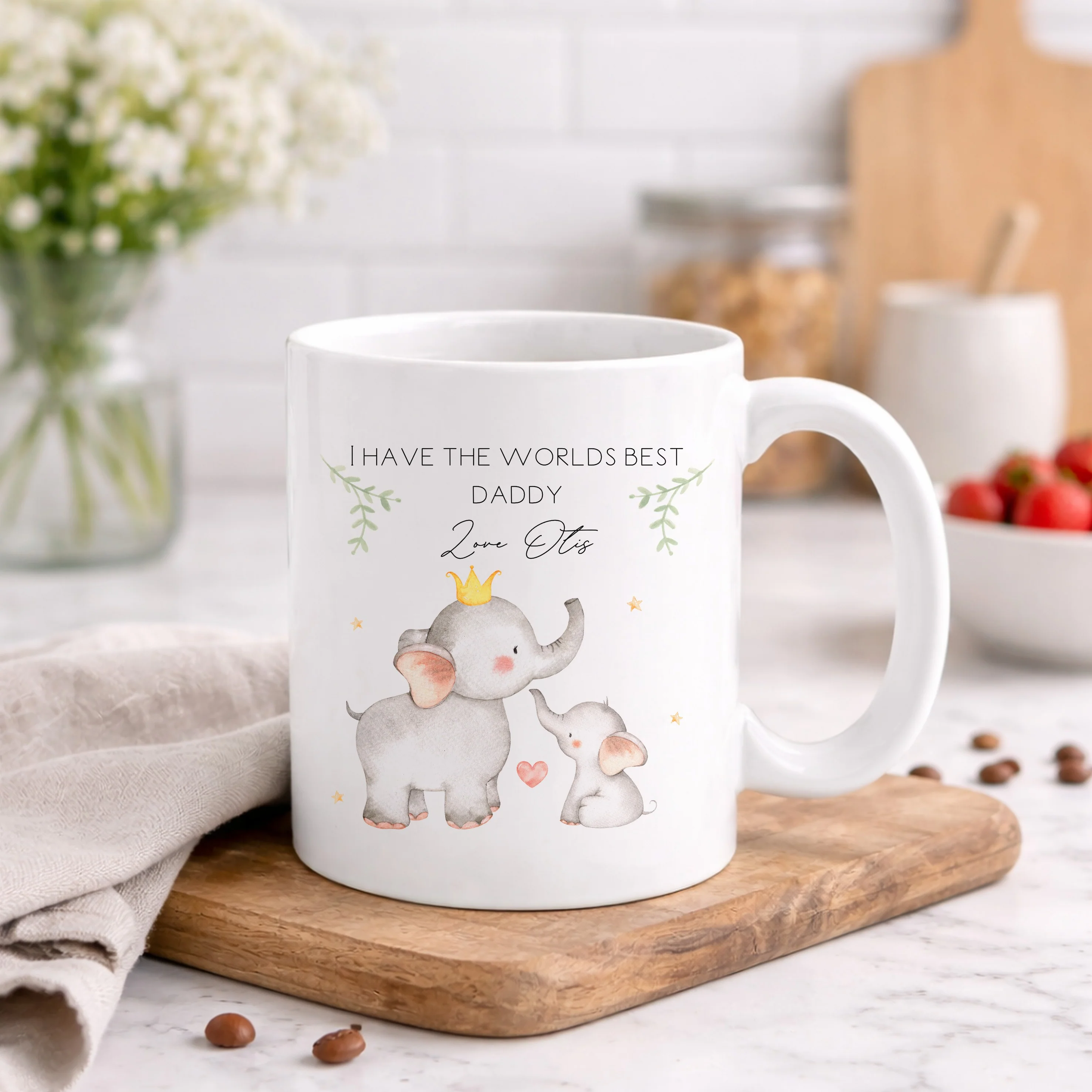 Personalised World's Best Daddy Elephant Mug - Image 4