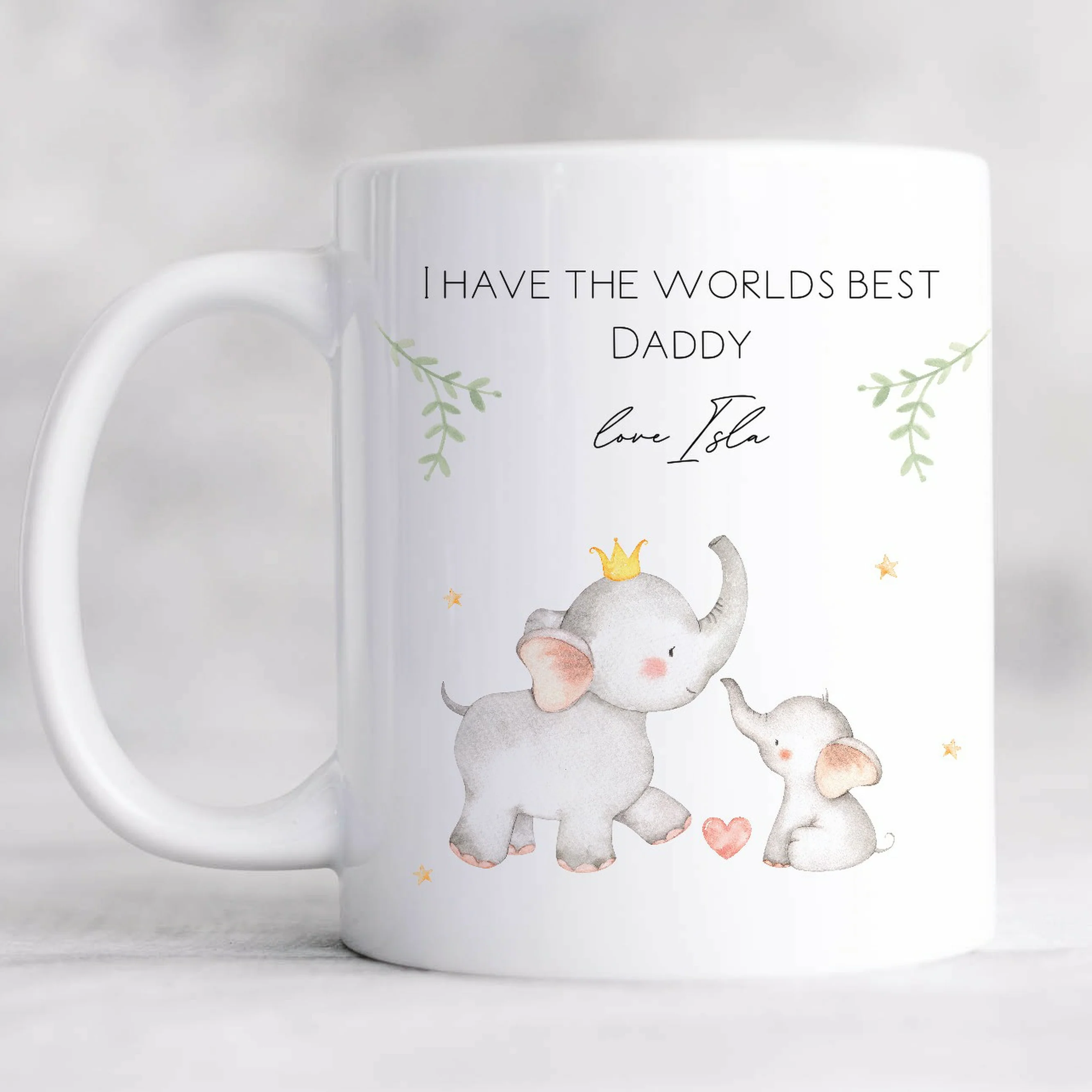 Personalised World's Best Daddy Elephant Mug - Image 5