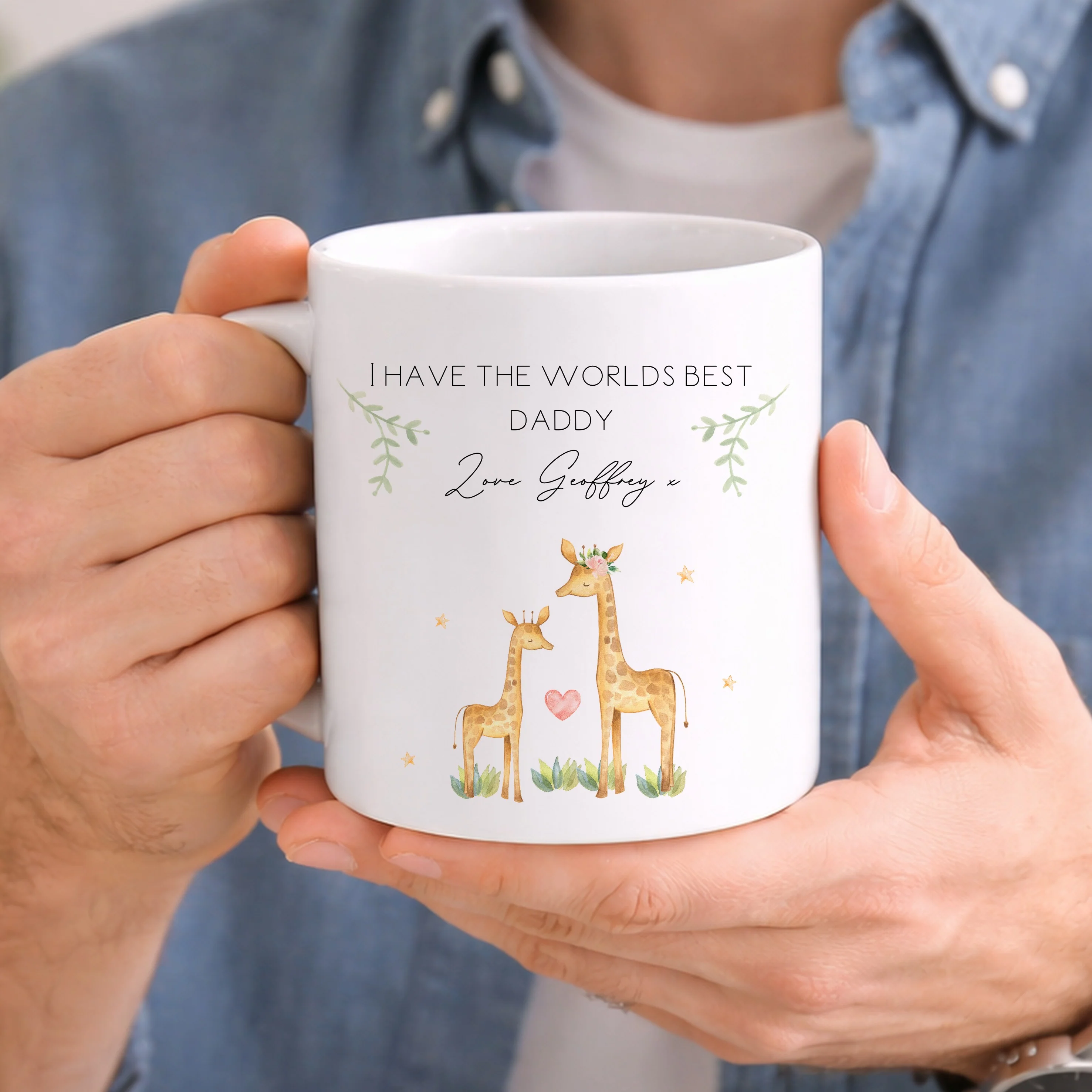 Personalised World's Best Daddy Giraffe Mug - Image 3
