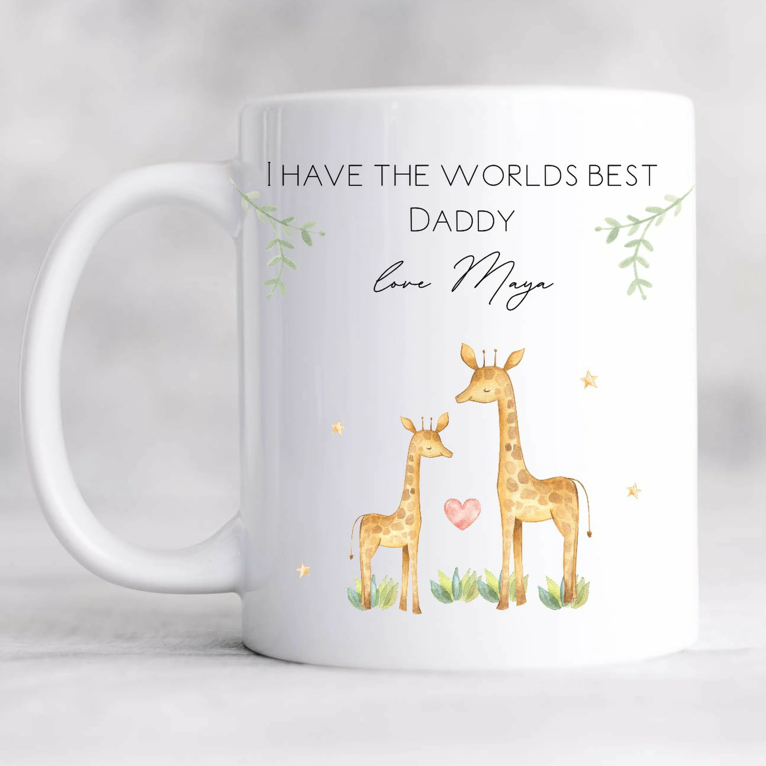 Personalised World's Best Daddy Giraffe Mug - Image 4
