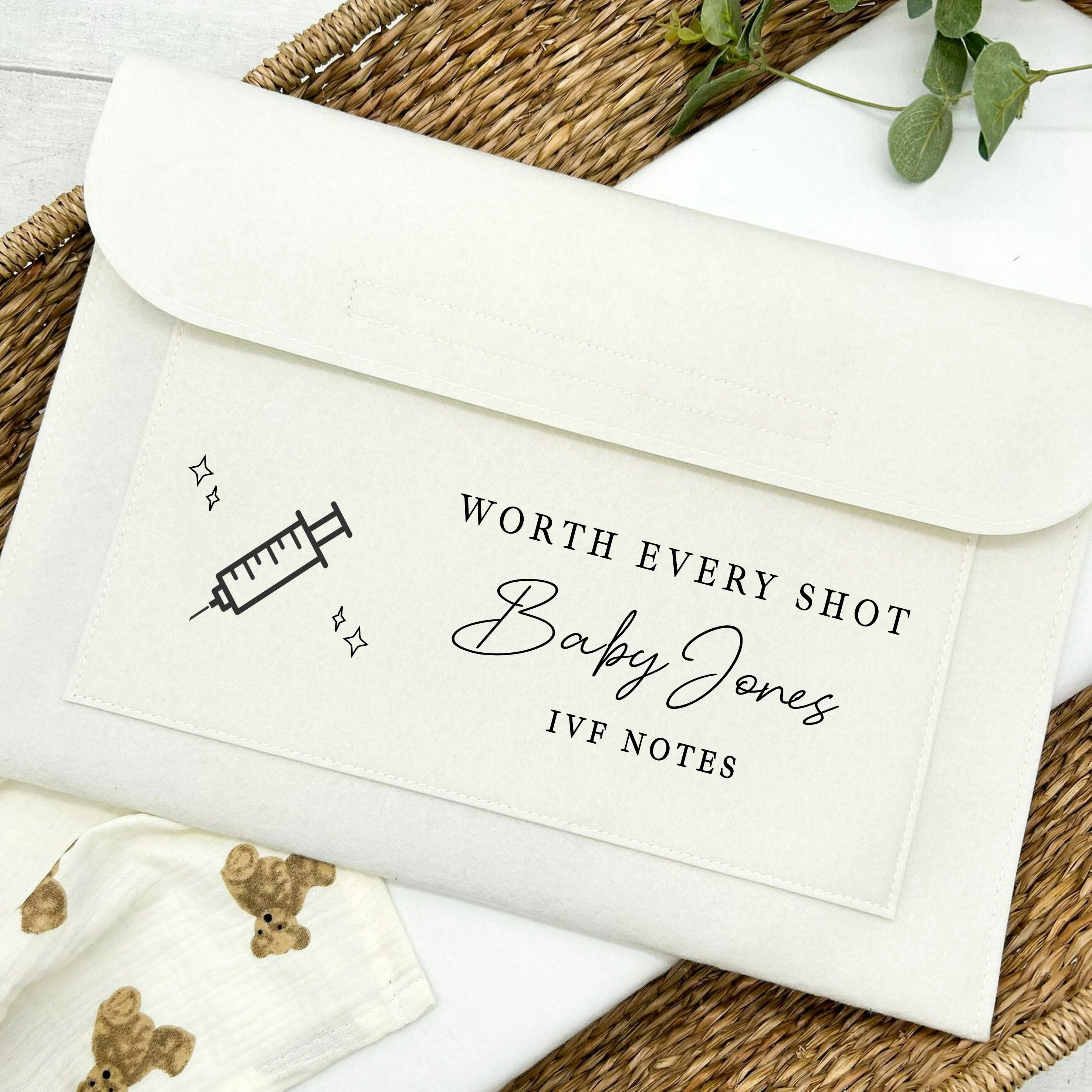Personalised Worth Every Shot IVF Maternity/Pregnancy Notes Folder - Image 3