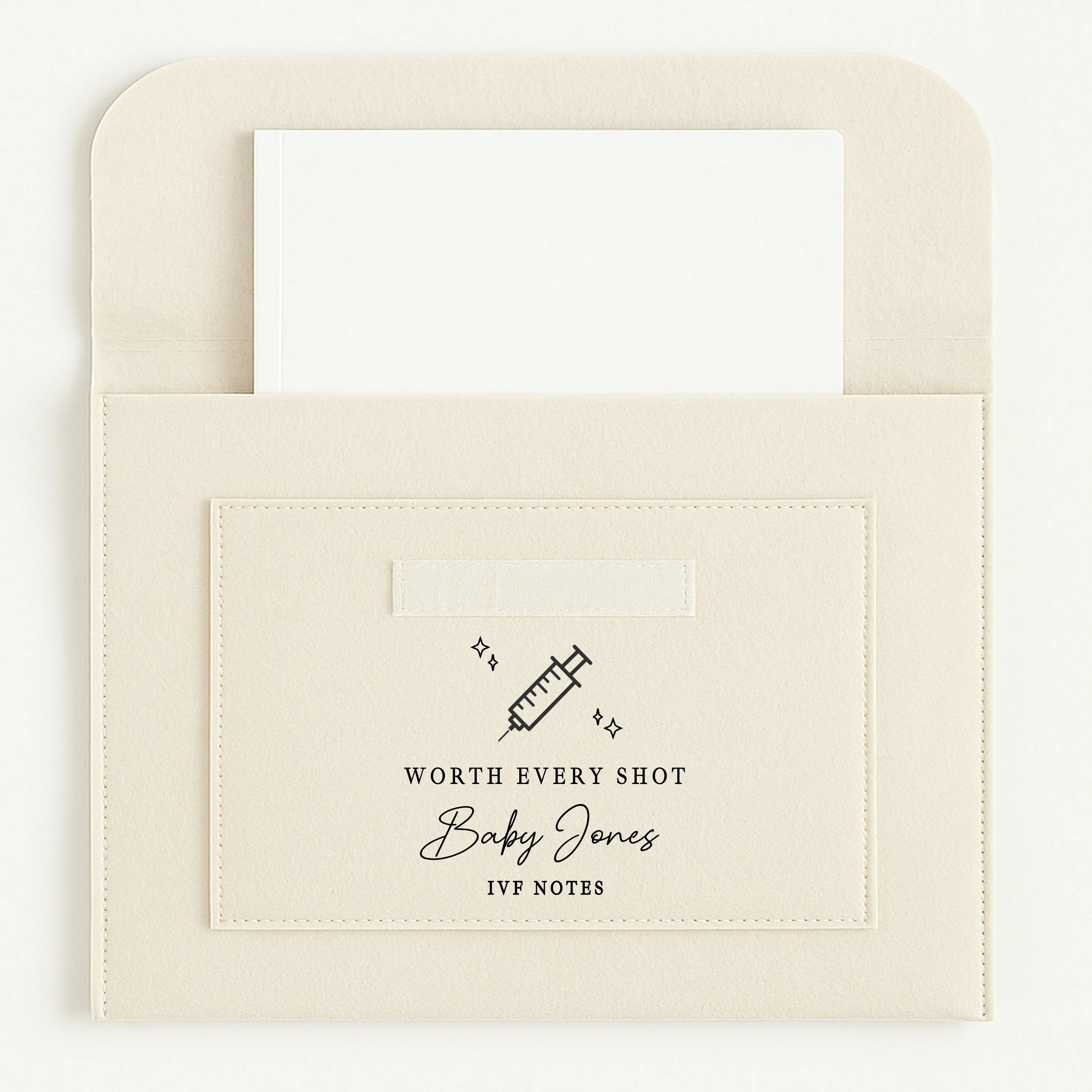 Personalised Worth Every Shot IVF Needle Cream Pregnancy Notes Folder - Image 3