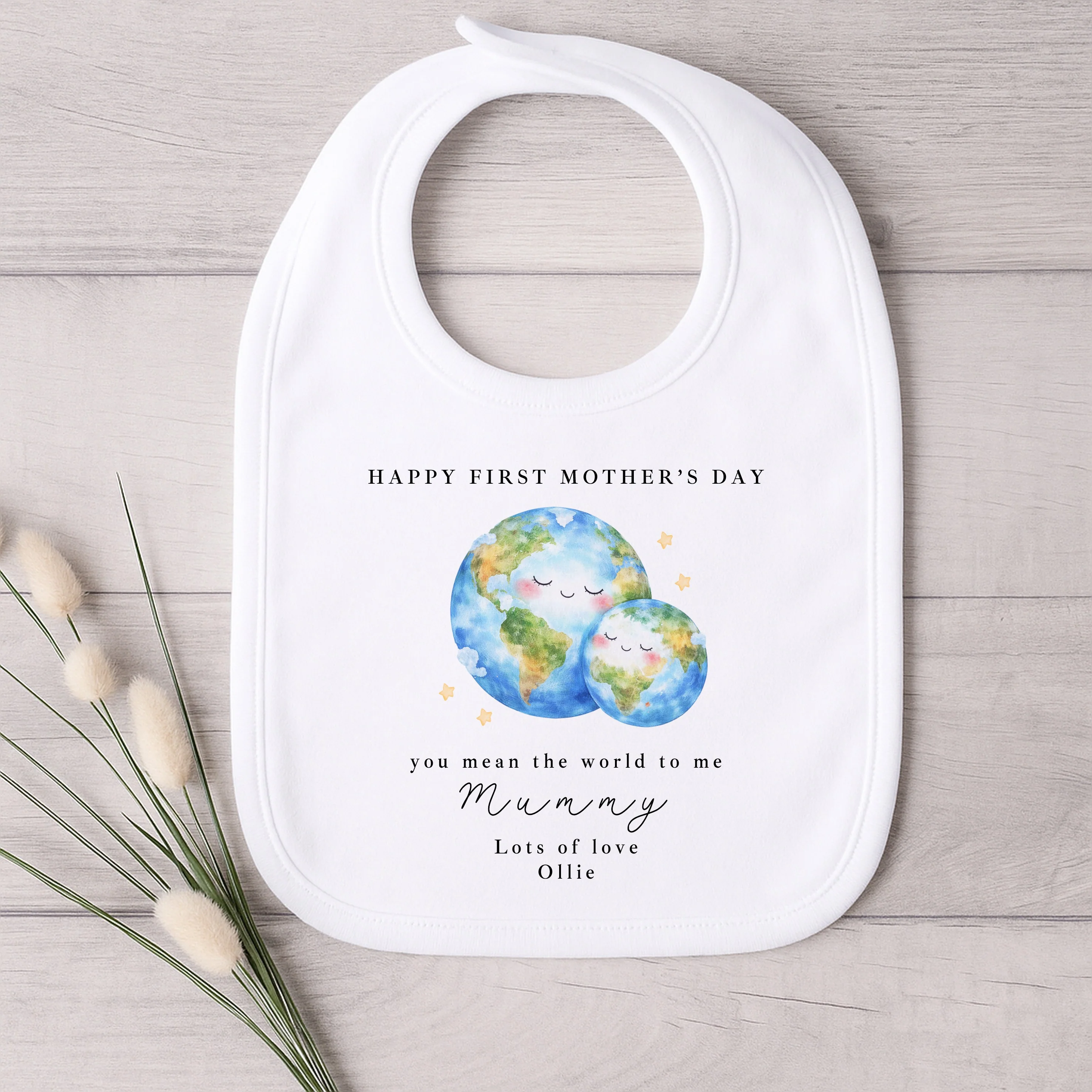 Personalised You Mean The World First Mother's Day Baby Grow, Vest or Bib - Image 5
