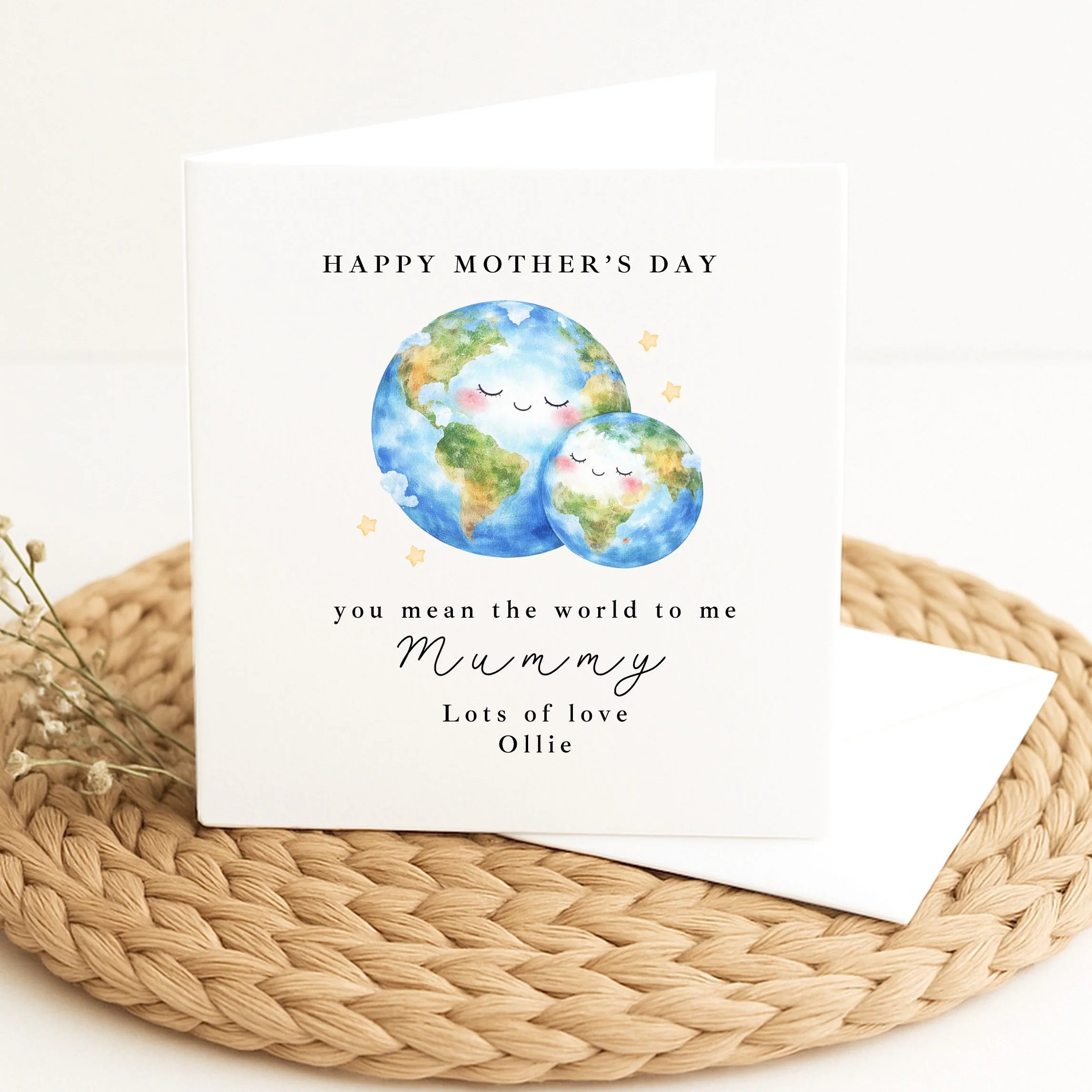 Personalised You Mean The World Happy Mother's Day Card