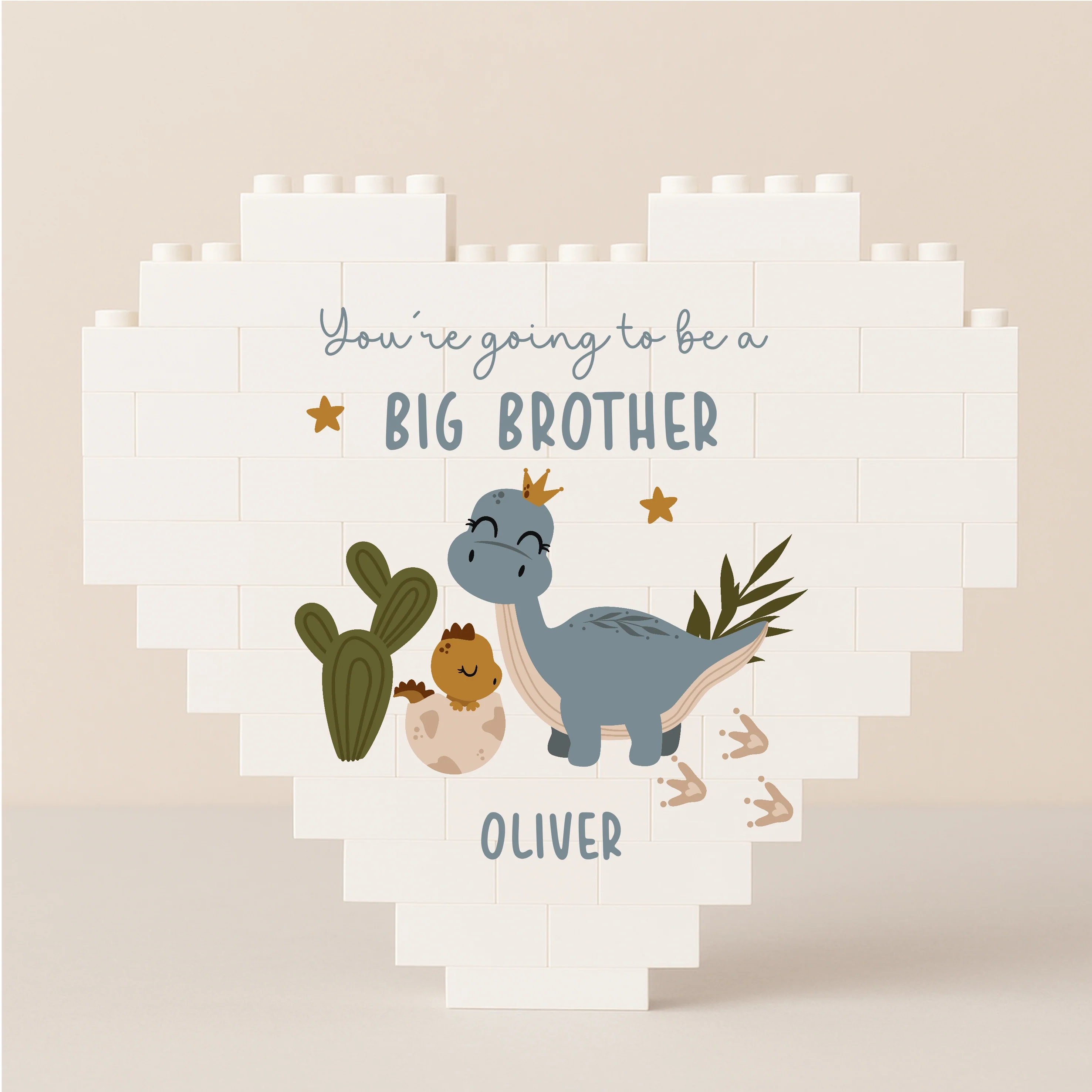 Personalised You're Going To Be a Big Brother Dinosaur Building Blocks - Image 3