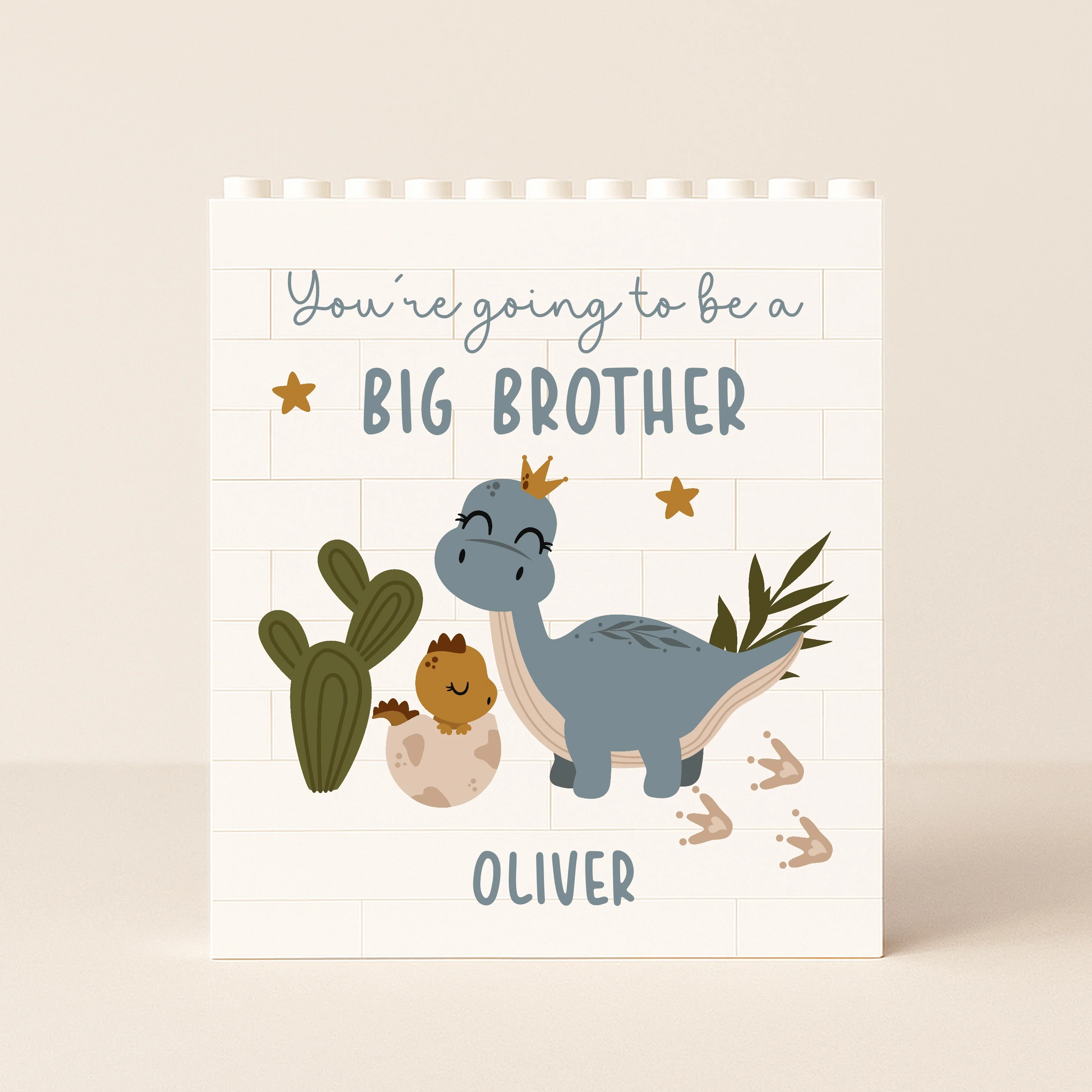 Personalised You're Going To Be a Big Brother Dinosaur Building Blocks - Image 4
