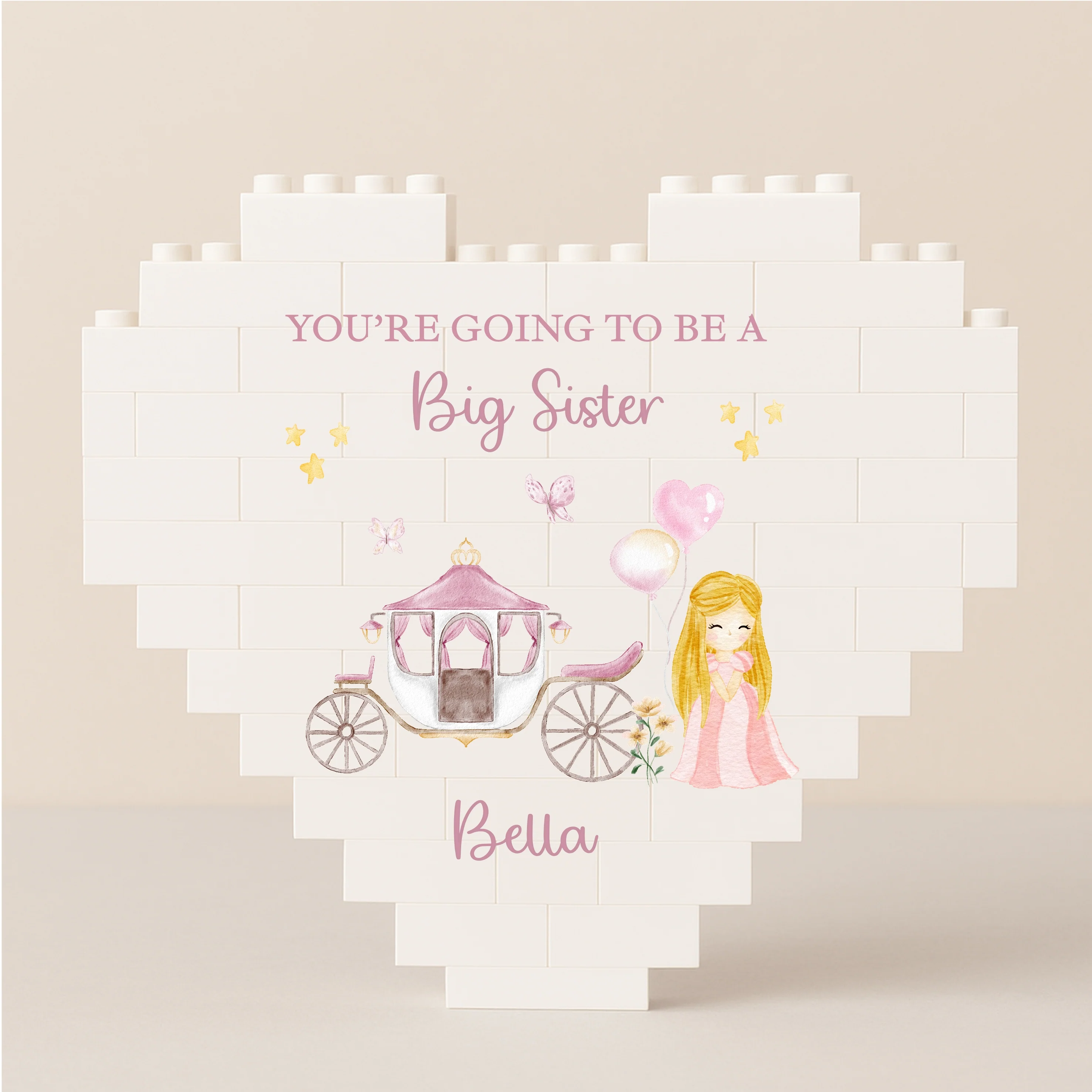 Personalised You're Going To Be a Big Sister Princess Building Blocks - Image 3