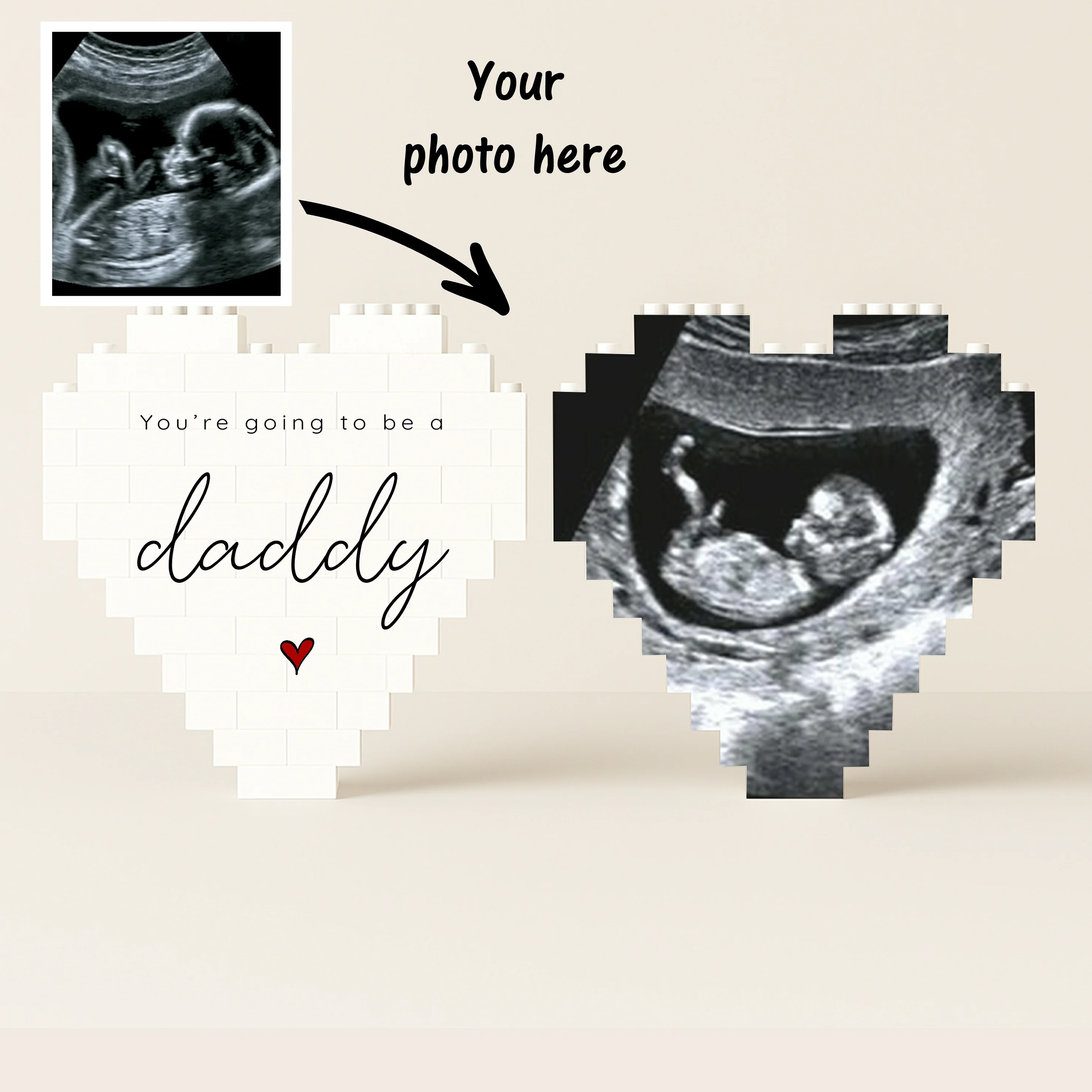Personalised You're Going To Be a Daddy Double Sided Building Blocks