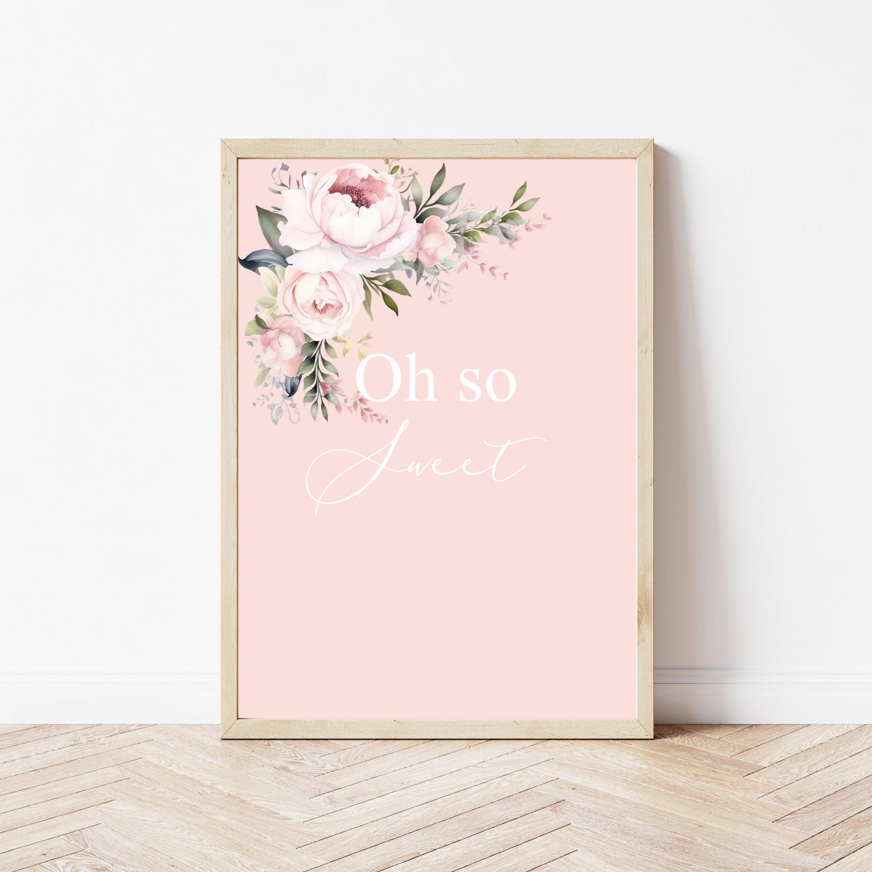 Pink Floral Oh So Sweet Set of 3 Wall Art - Image 3