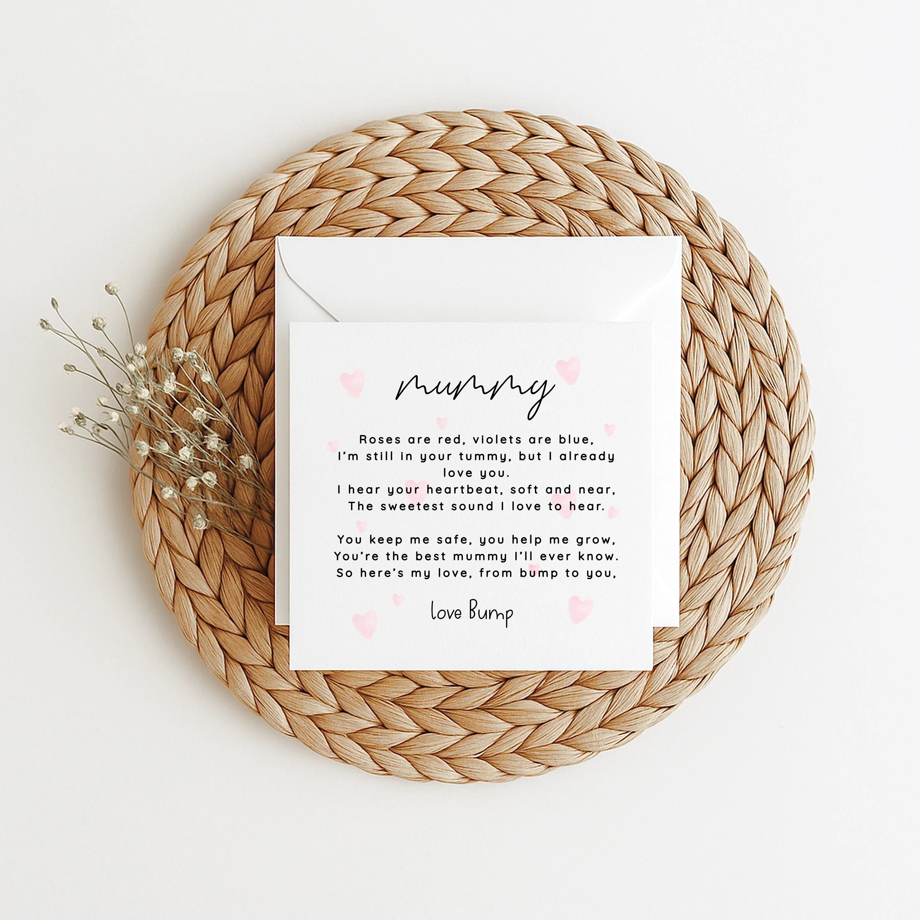 Pink Hearts Happy Valentine's Day Mummy Love Bump Card - Image 4