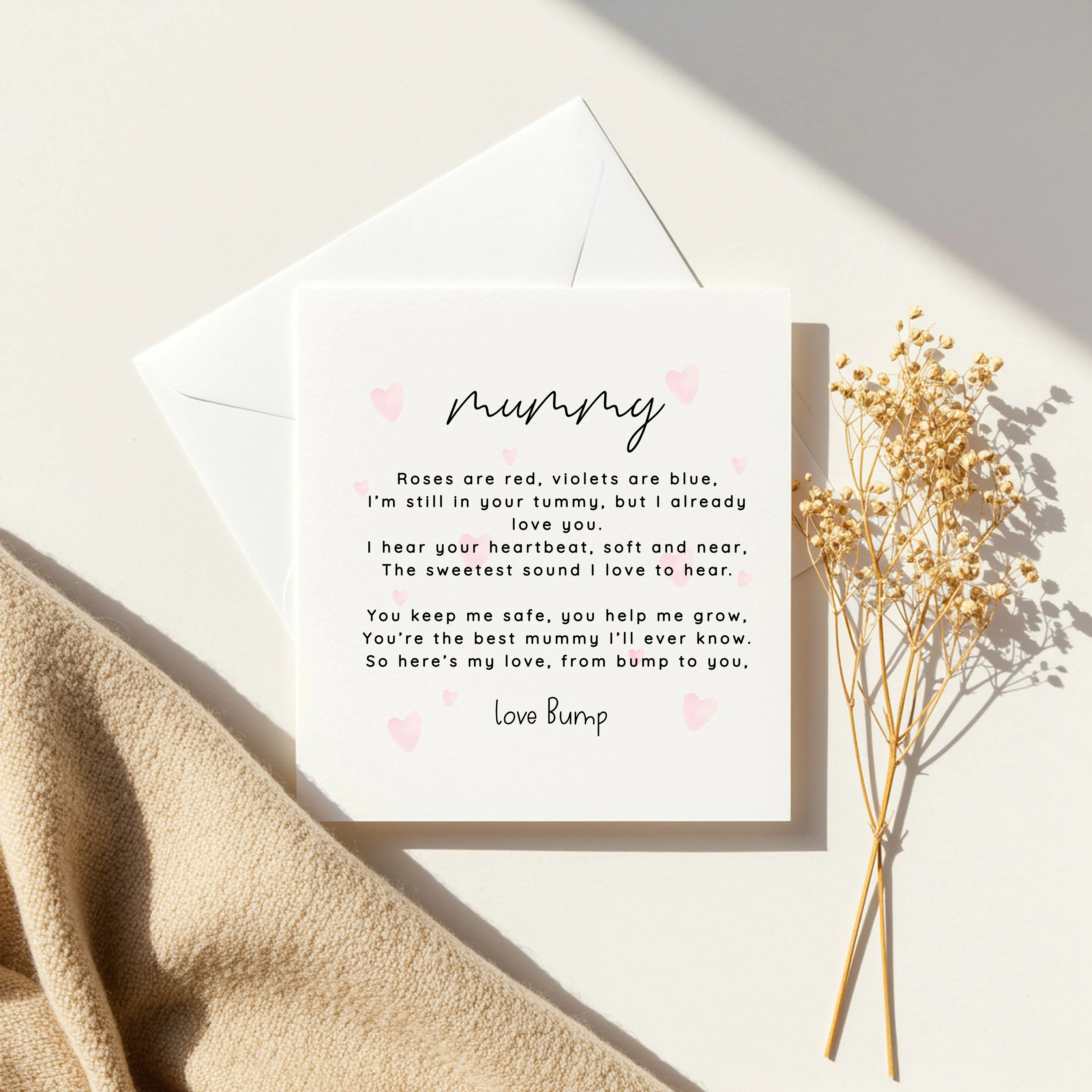 Pink Hearts Happy Valentine's Day Mummy Love Bump Card - Image 5
