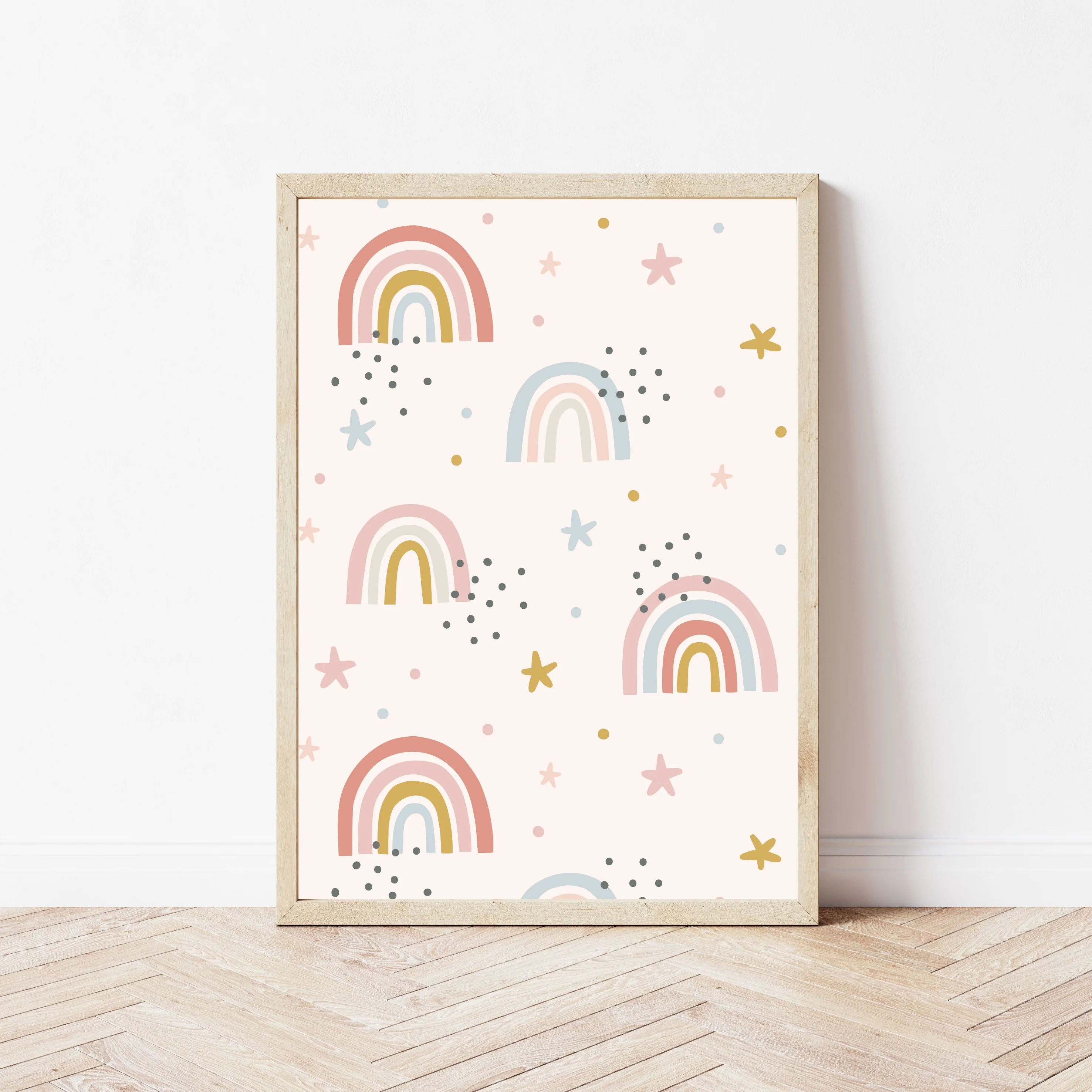 Pink Spotty Rainbow Set of 3 Wall Art - Image 3