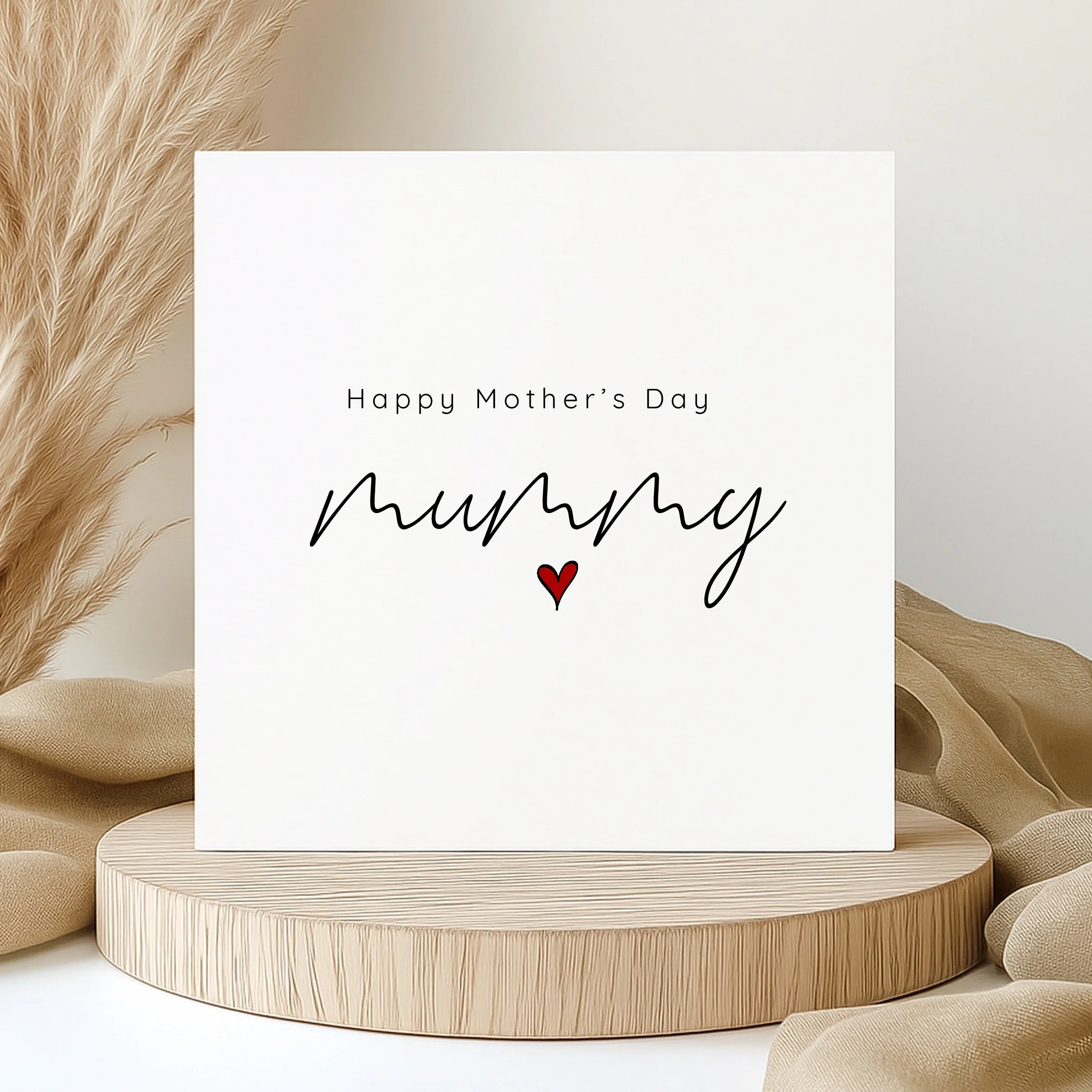 Red Heart Happy Mother's Day Card