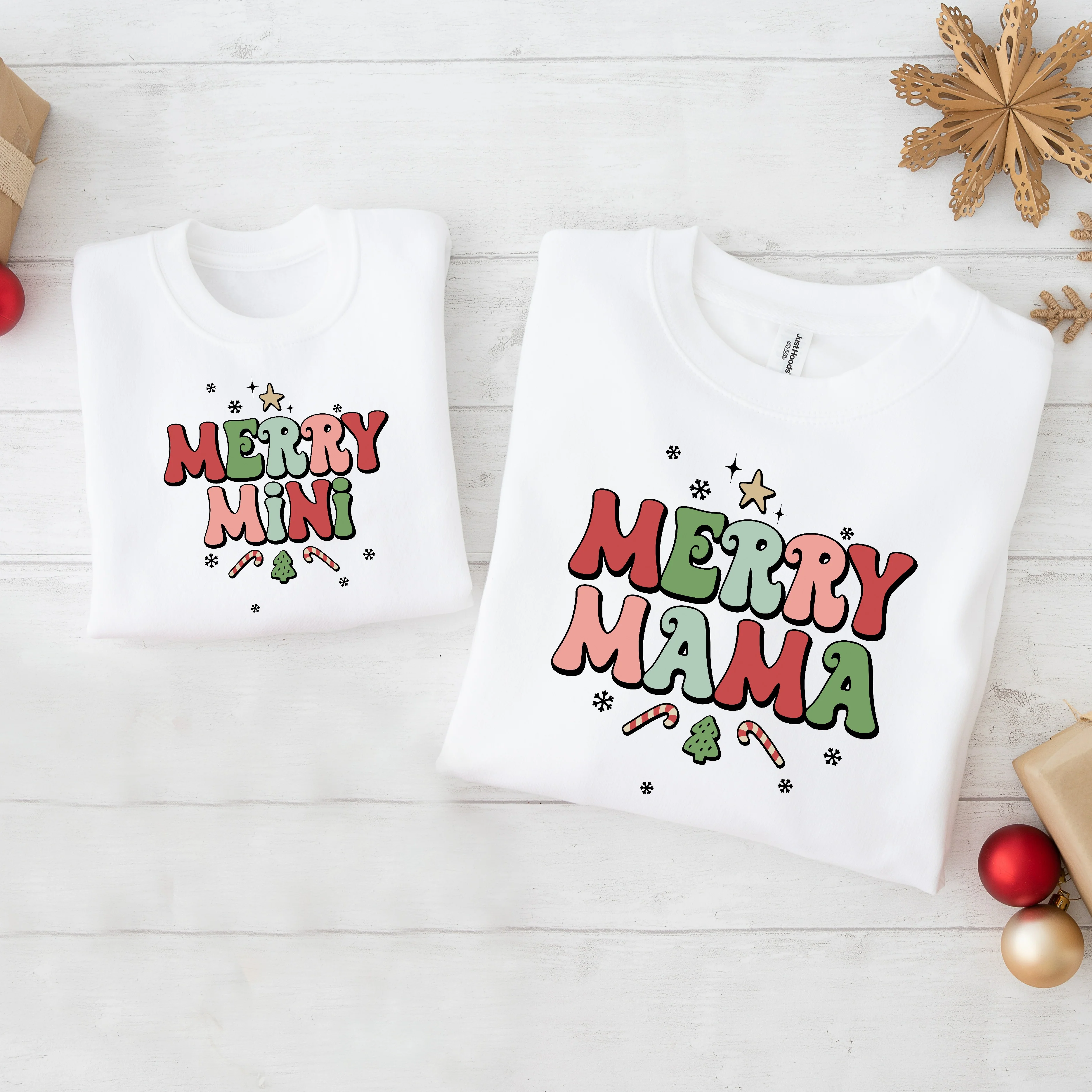 Retro Mama and Mini Christmas Matching Sweatshirts - Image 2