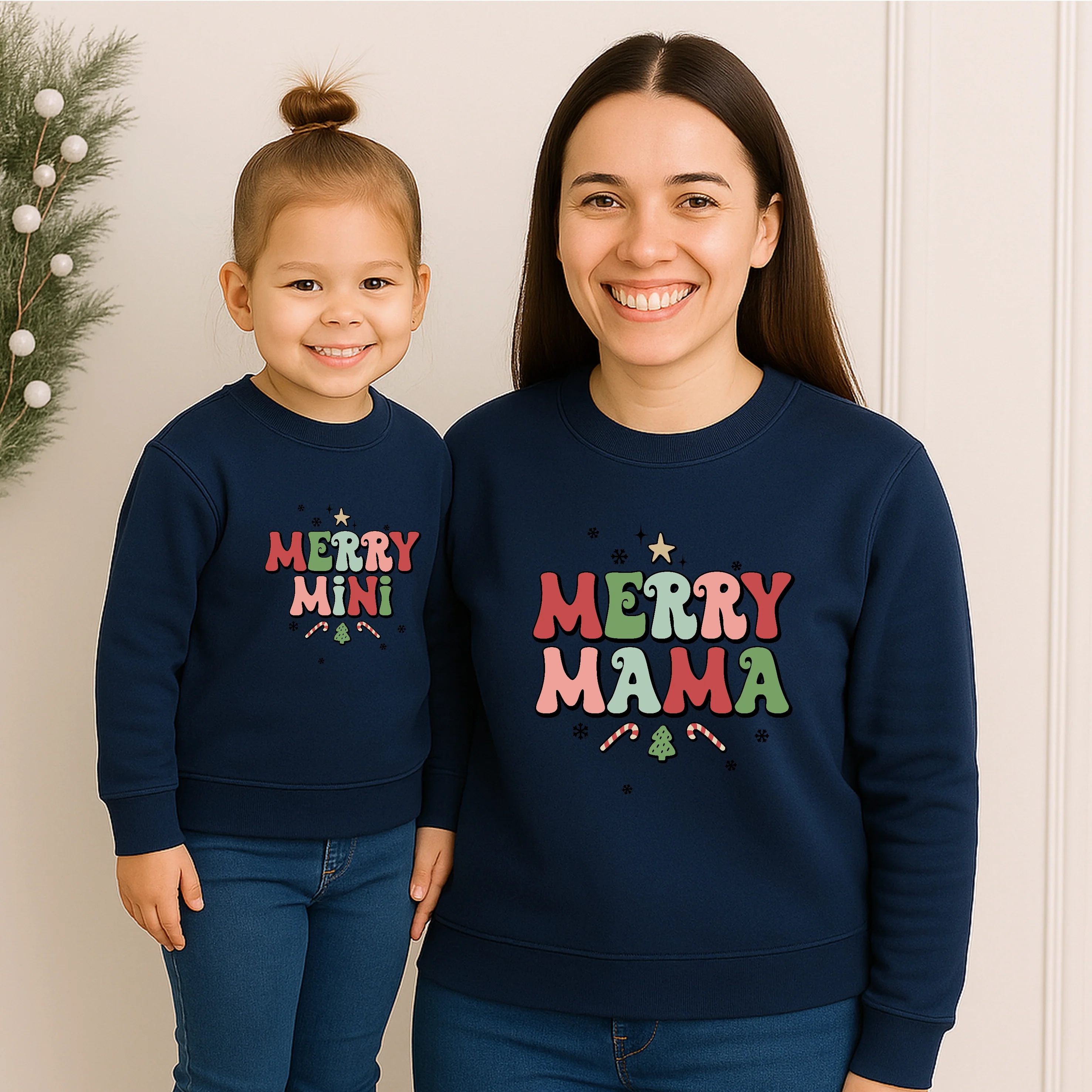 Retro Mama and Mini Christmas Matching Sweatshirts - Image 4
