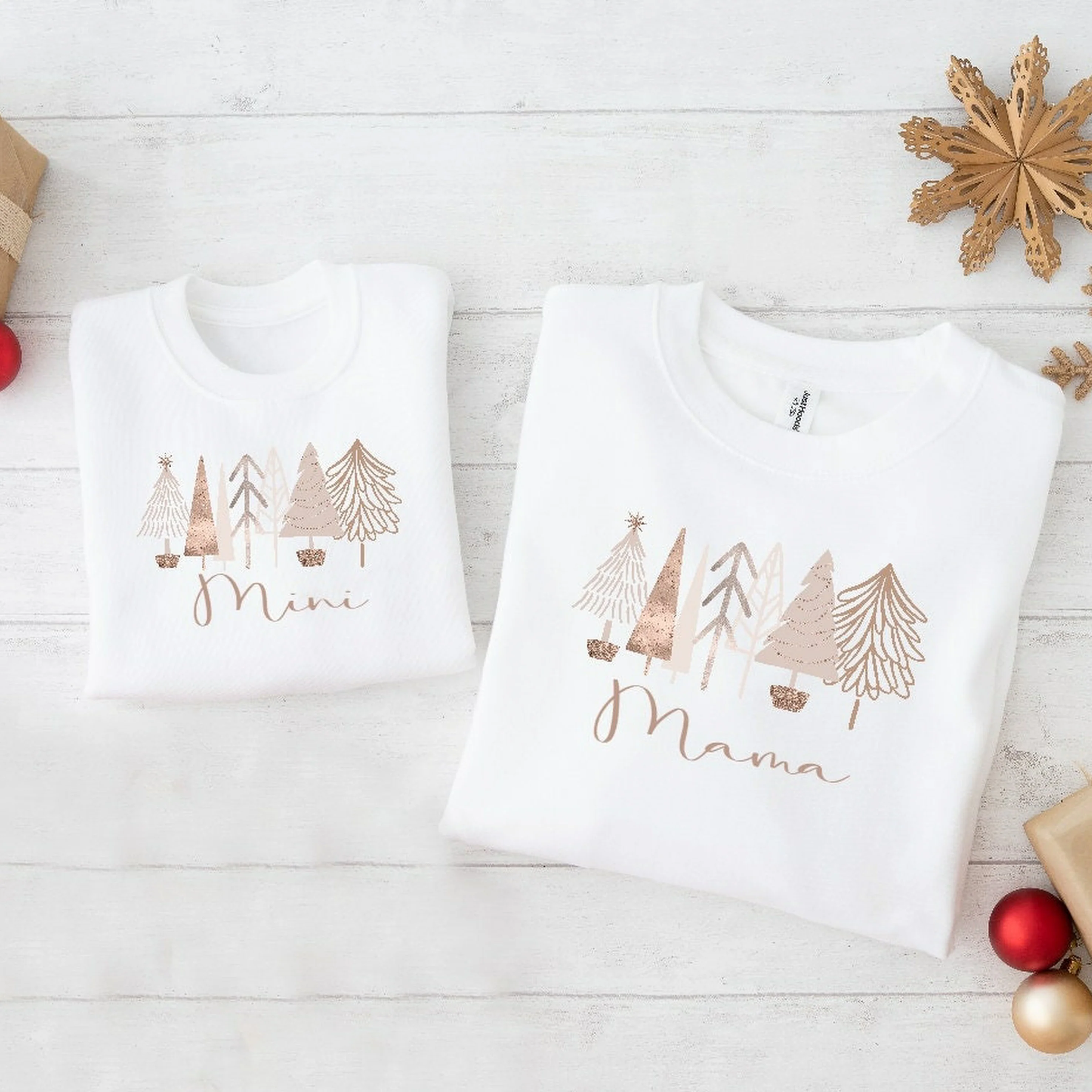 Rose Gold Christmas Tree Mum & Mini Sweatshirts - Image 2