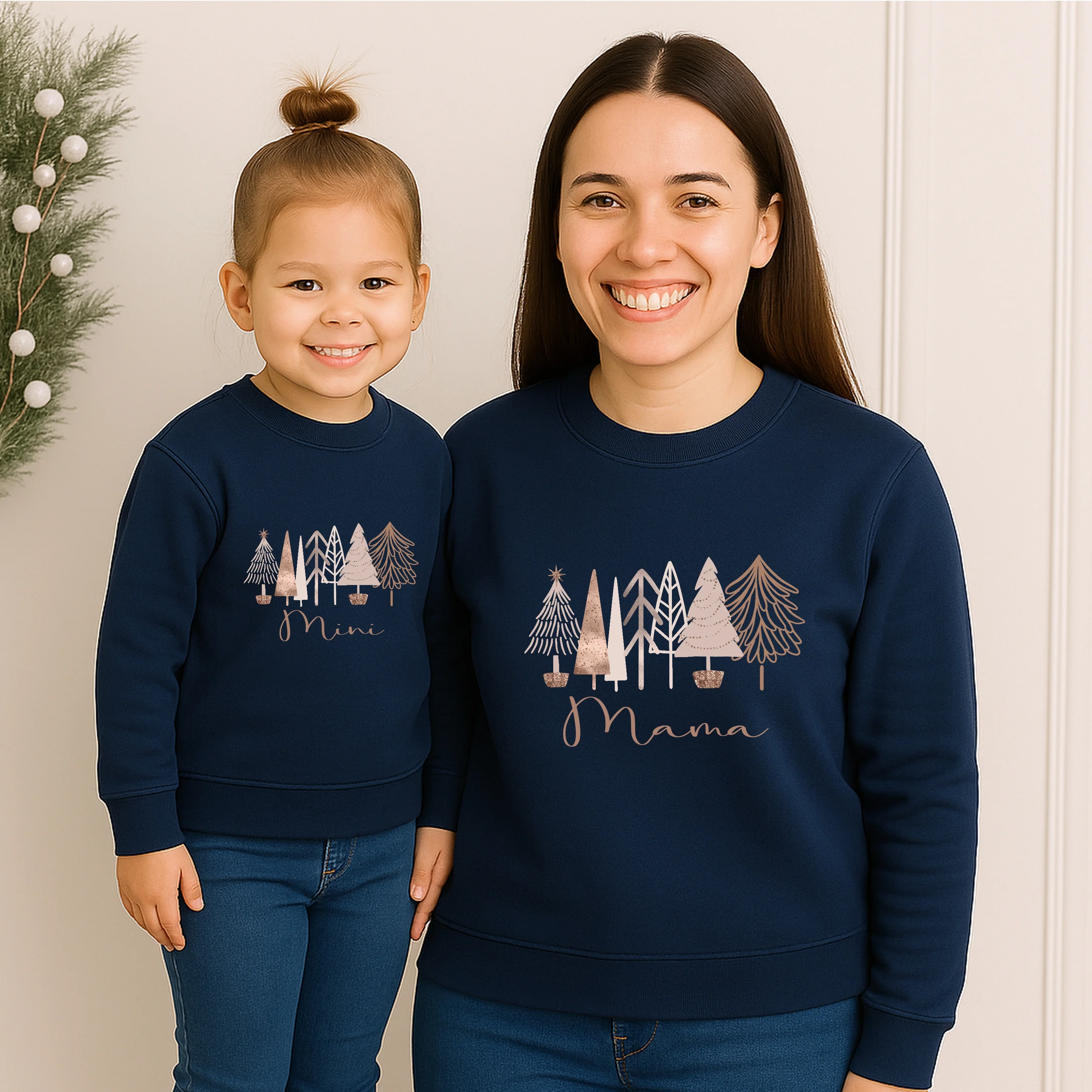 Rose Gold Christmas Tree Mum & Mini Sweatshirts - Image 6