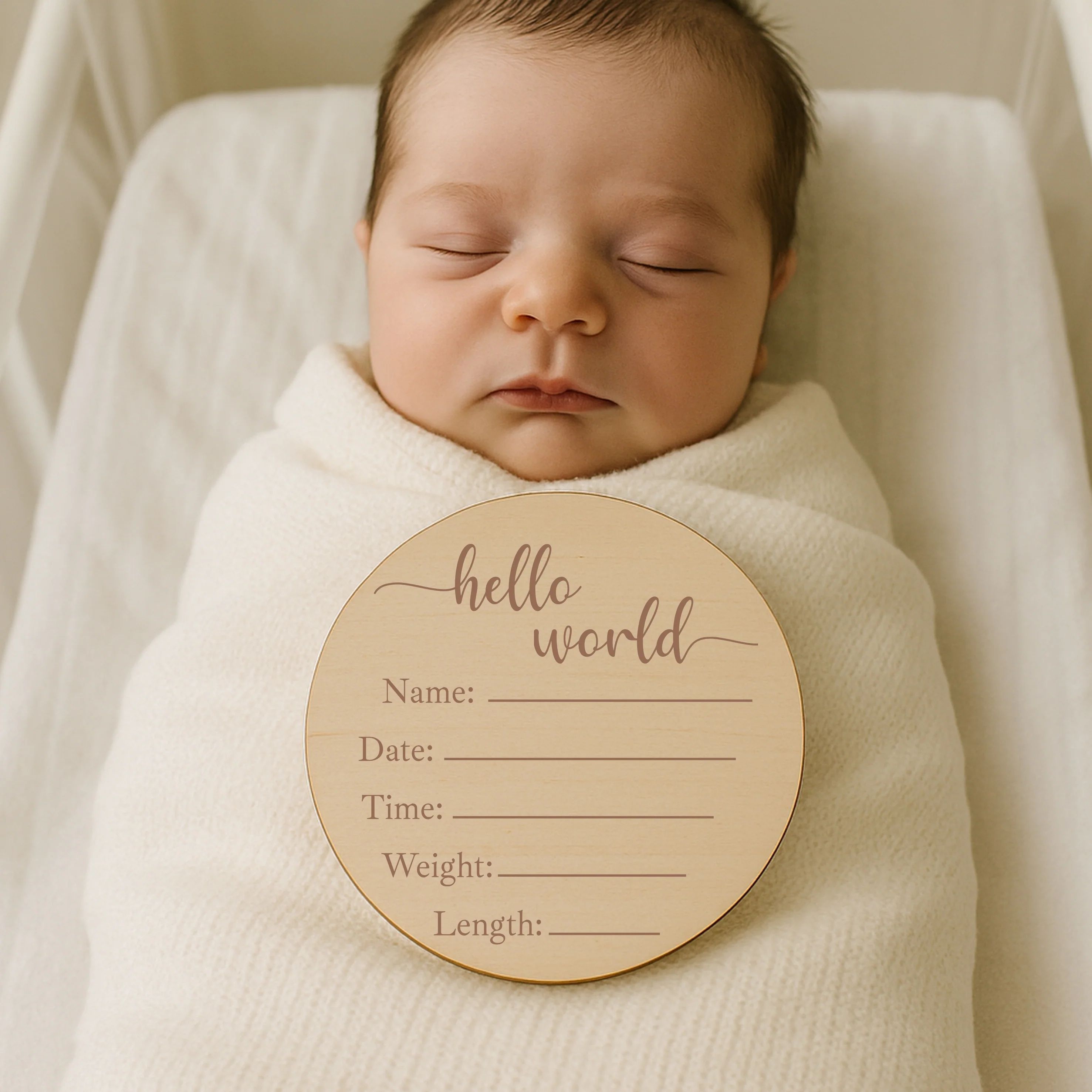 Script Hello World Baby Milestone Wooden Plaque Set - Image 6