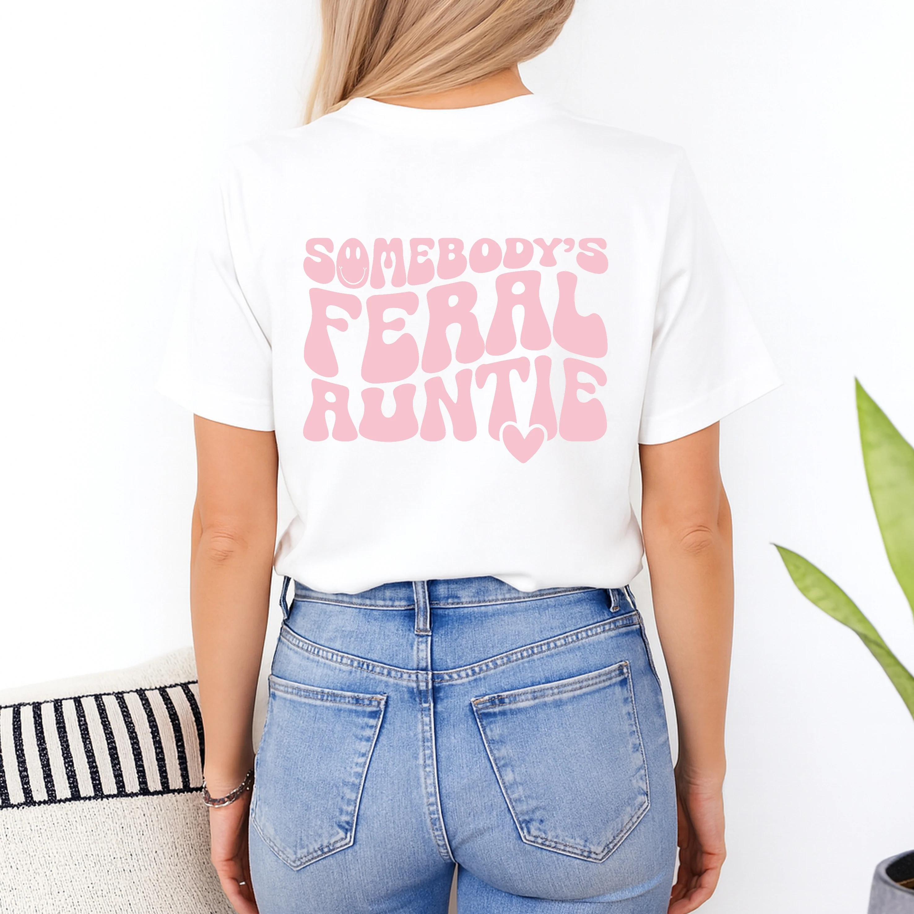 Somebody's Feral Auntie Back Print T-shirt