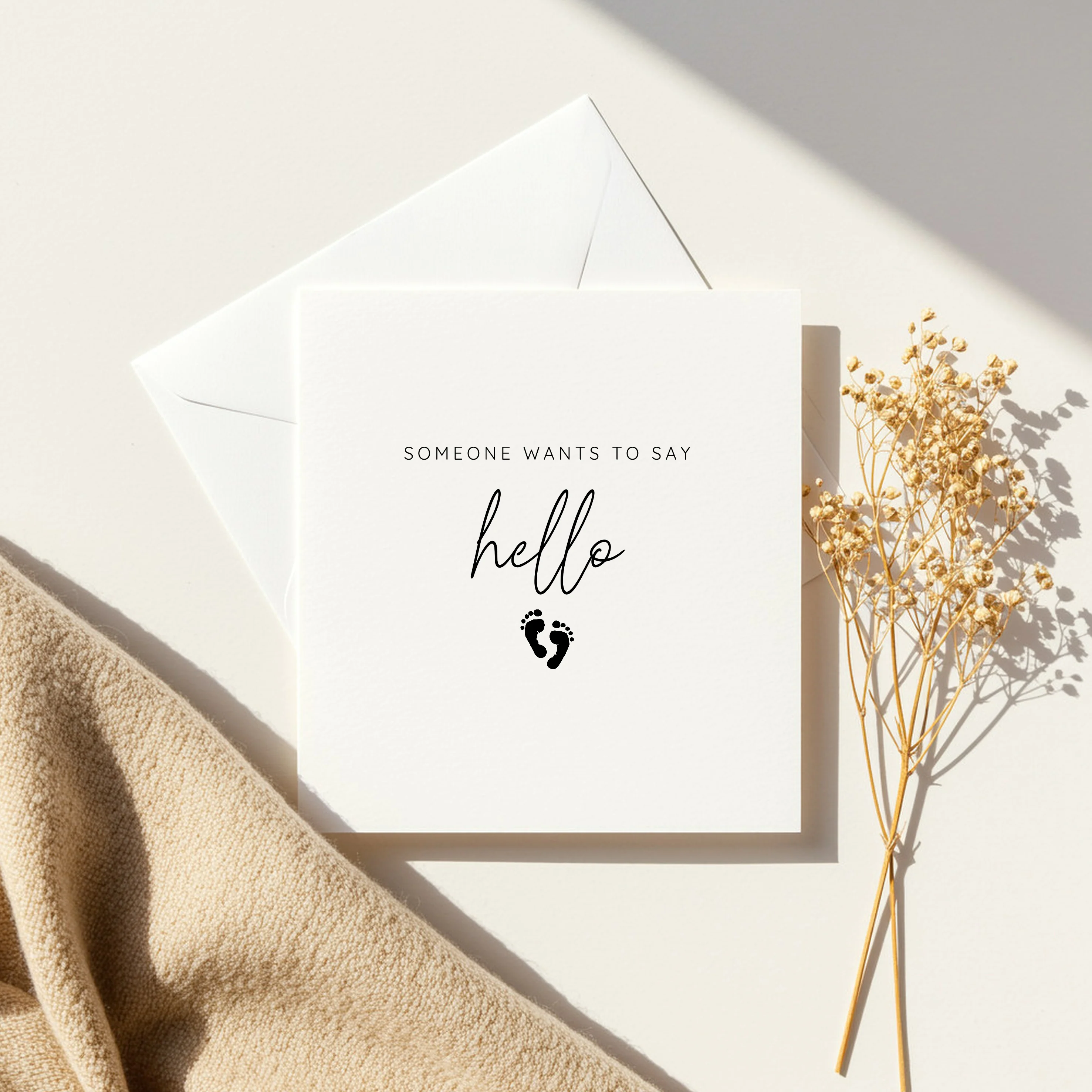 Someone Wants to Say Hello Baby Announcement Card - Image 2