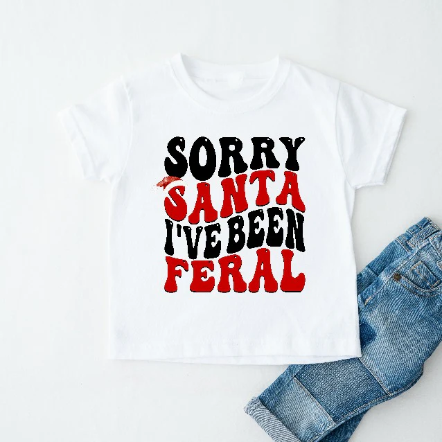 Sorry Santa I've Been Feral Children's Jumper/T-shirt - Image 2