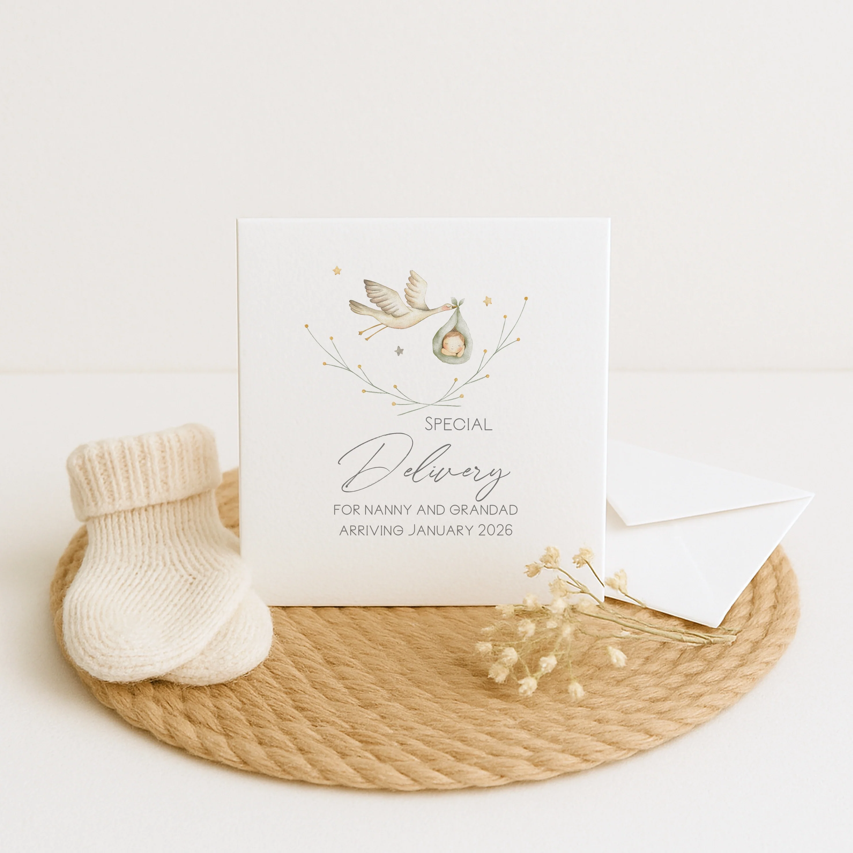 Special Delivery Stork Baby Annoucement Card - Image 4
