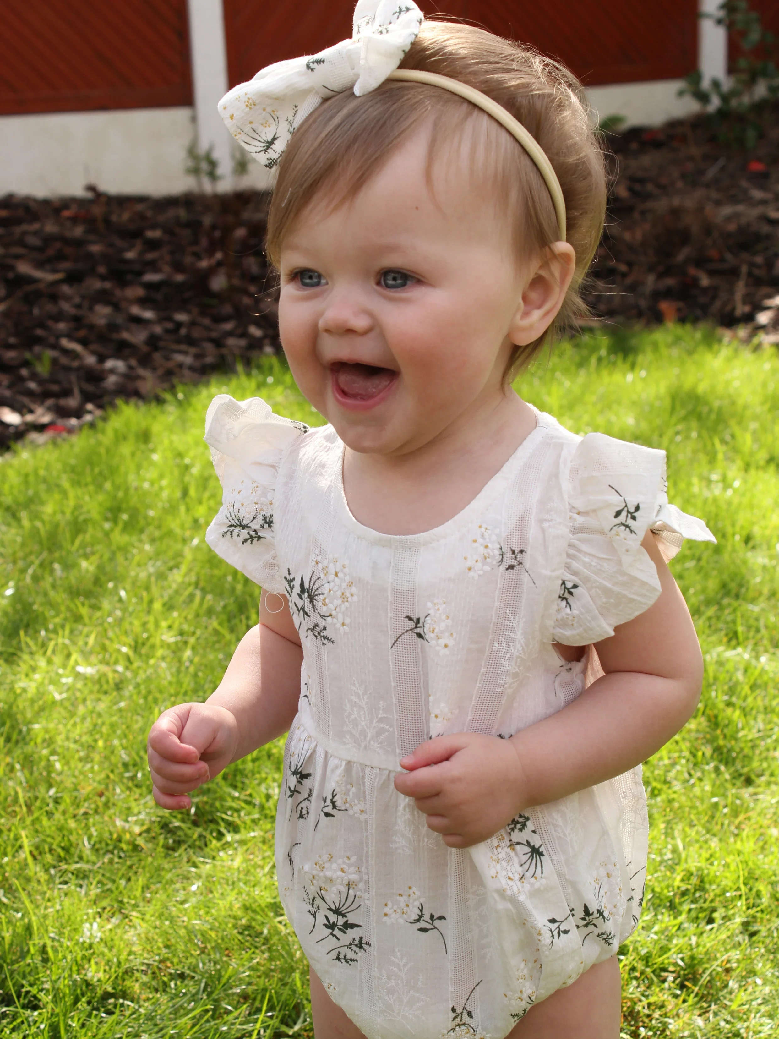 White Floral Frilly Jumpsuit Bodysuit - Image 3