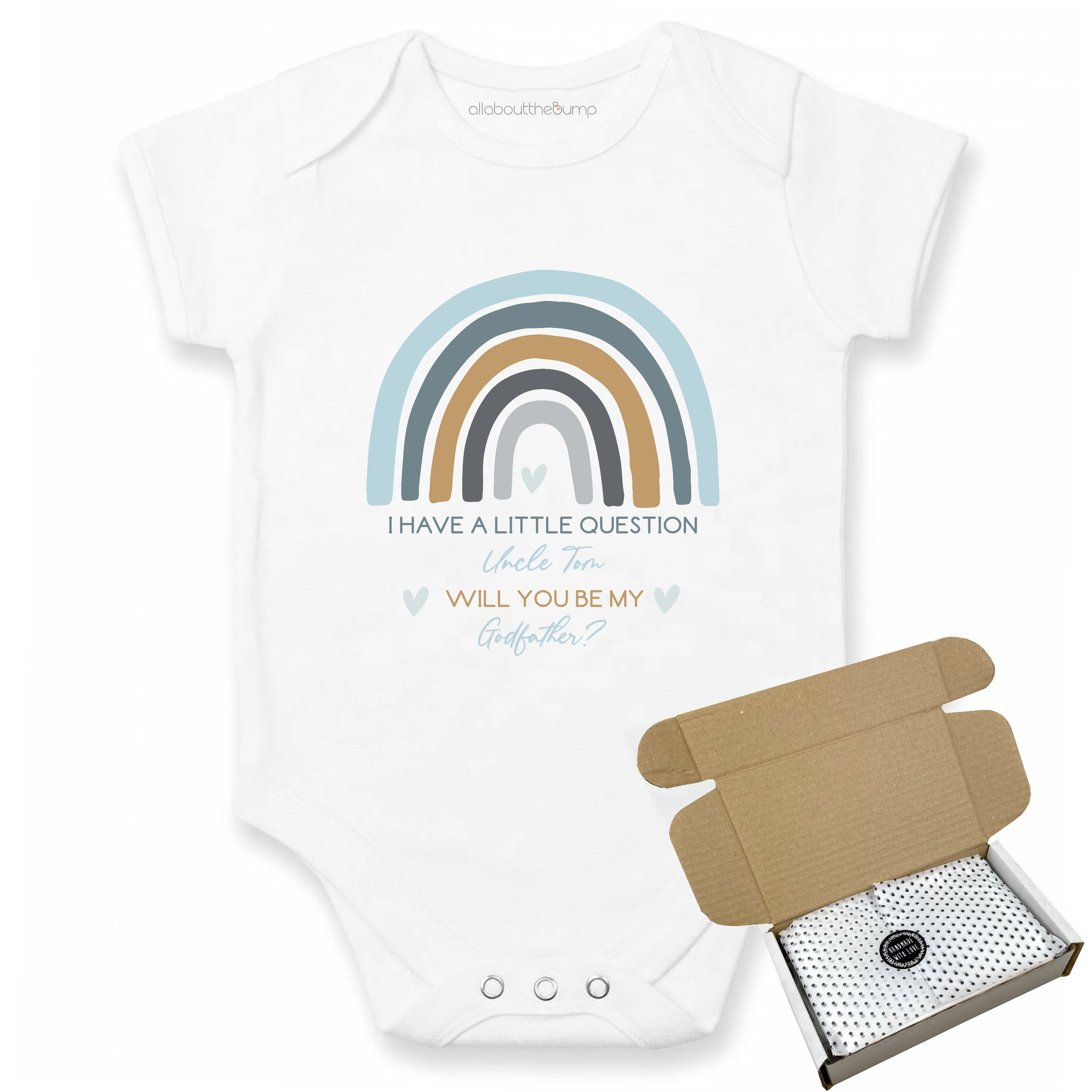 Will you be my Godfather? Proposal Announcement Baby Vest - Image 3