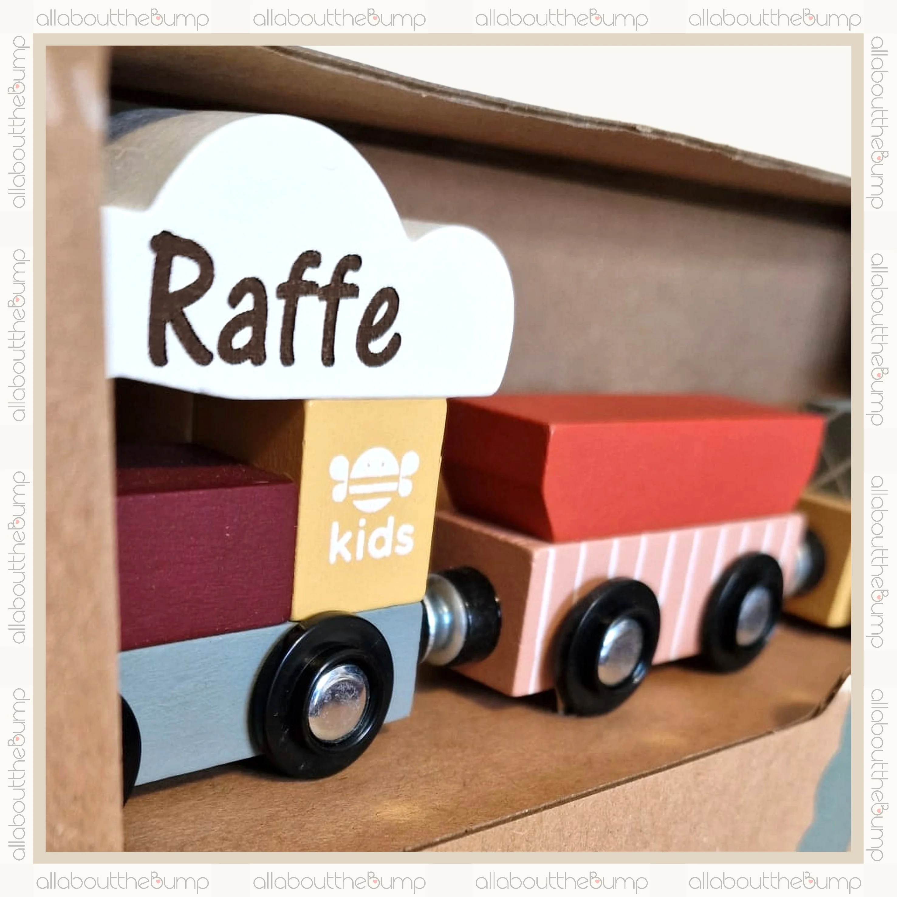 Wooden Train Set Engraved Toy - Image 2