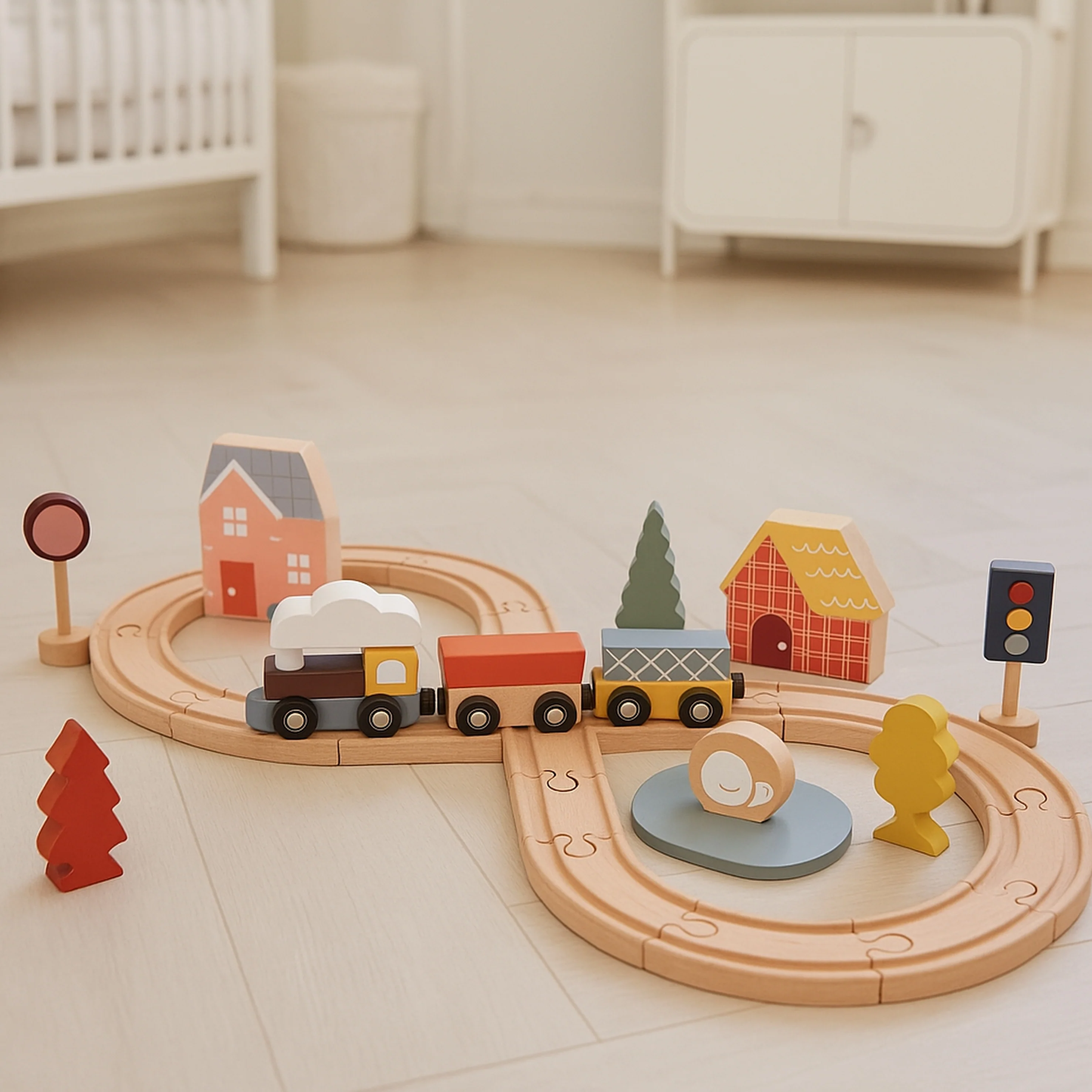 Wooden Train Set Engraved Toy - Image 3